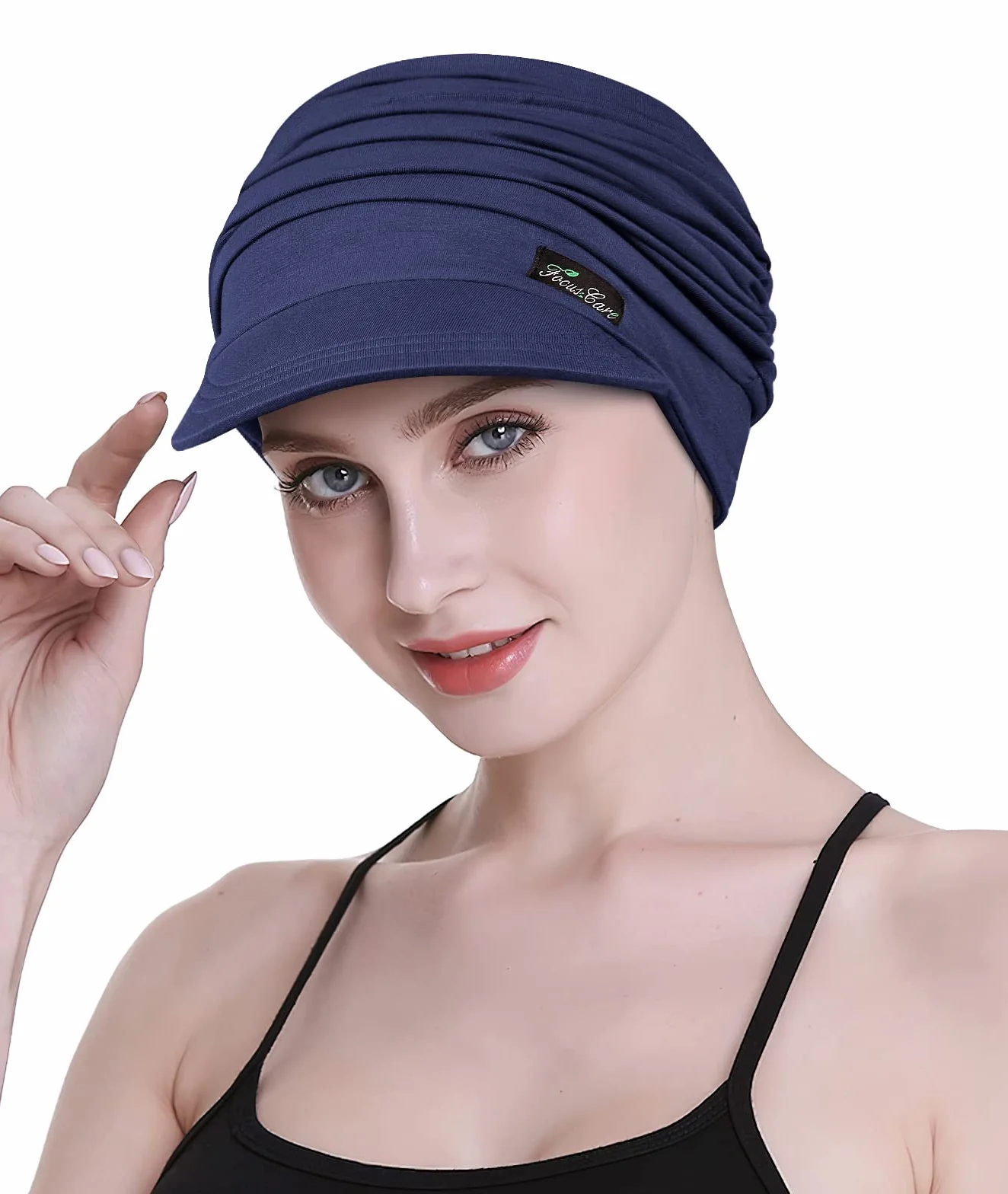Gorra suave de bambú tipo turbante para mujer para caída del cabello en quimioterapia