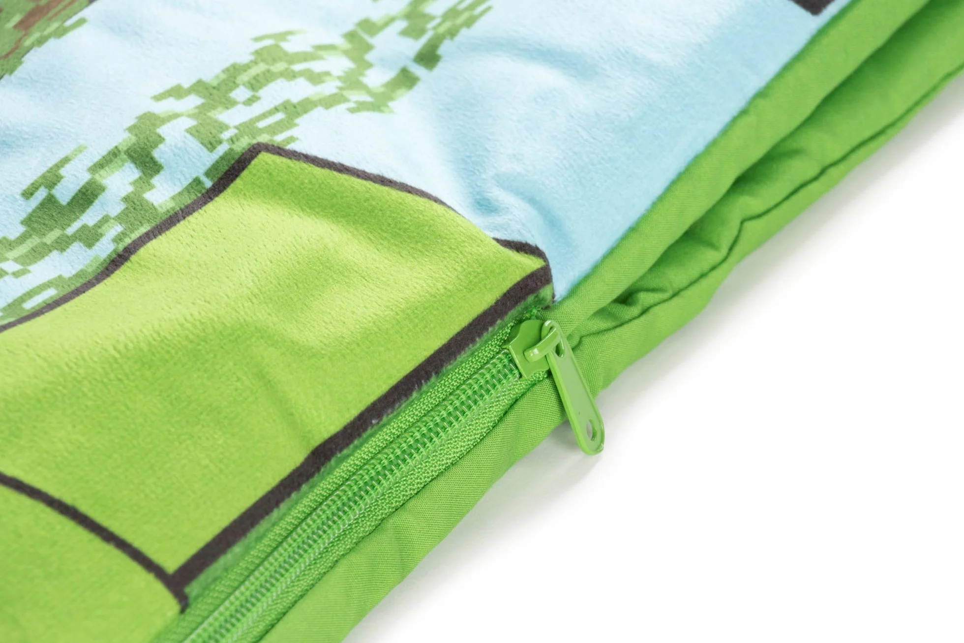 Set de 2 con Almohada y Manta de Creeper de Minecraft, Suave Saco de Dormir Infantil con Bolsa y Almohada, para Fiestas de Pijamas, Viajes y acampadas