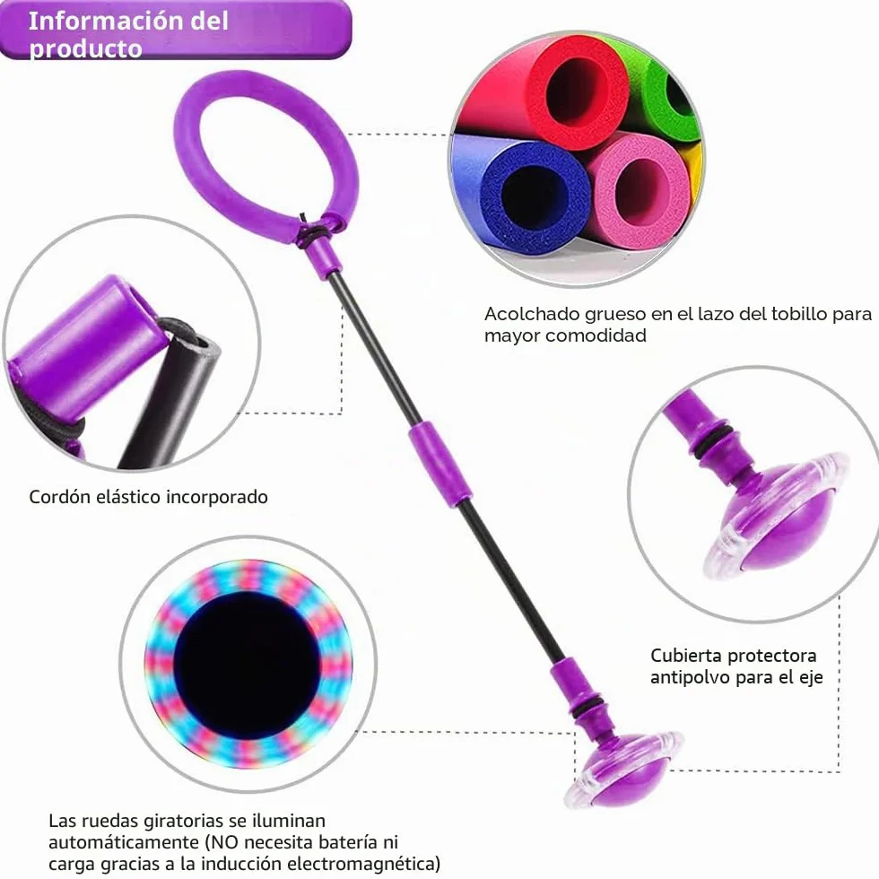 Shine Bola de Salto de Tobillo LED Intermitente Plegable Colorido Flash para Niños