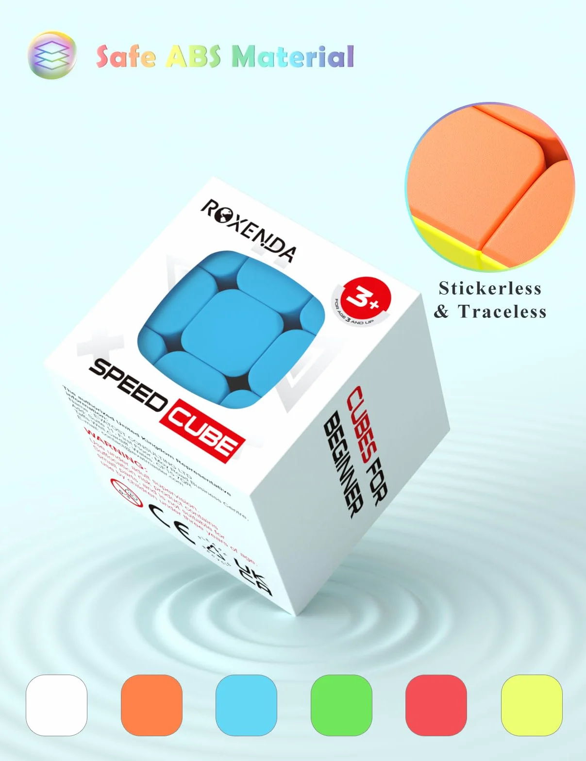 ROXENDA Warrior S 3x3 Speed Cube Stickerless Cubo de Velocidad ABS Duradero