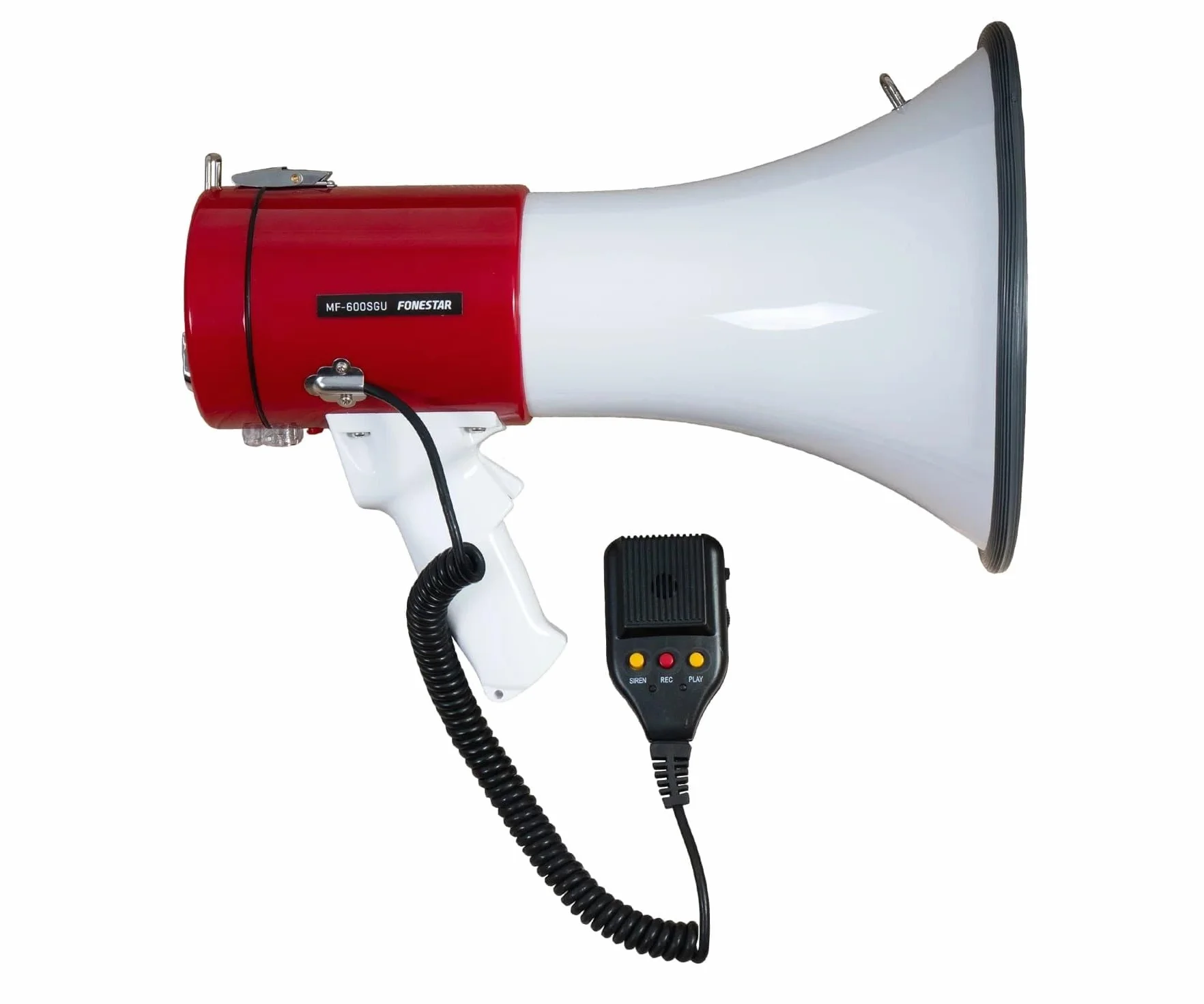 Fonestar MF-600SGU Megáfono 25W Sirena USB Grabadora Blanco y Rojo