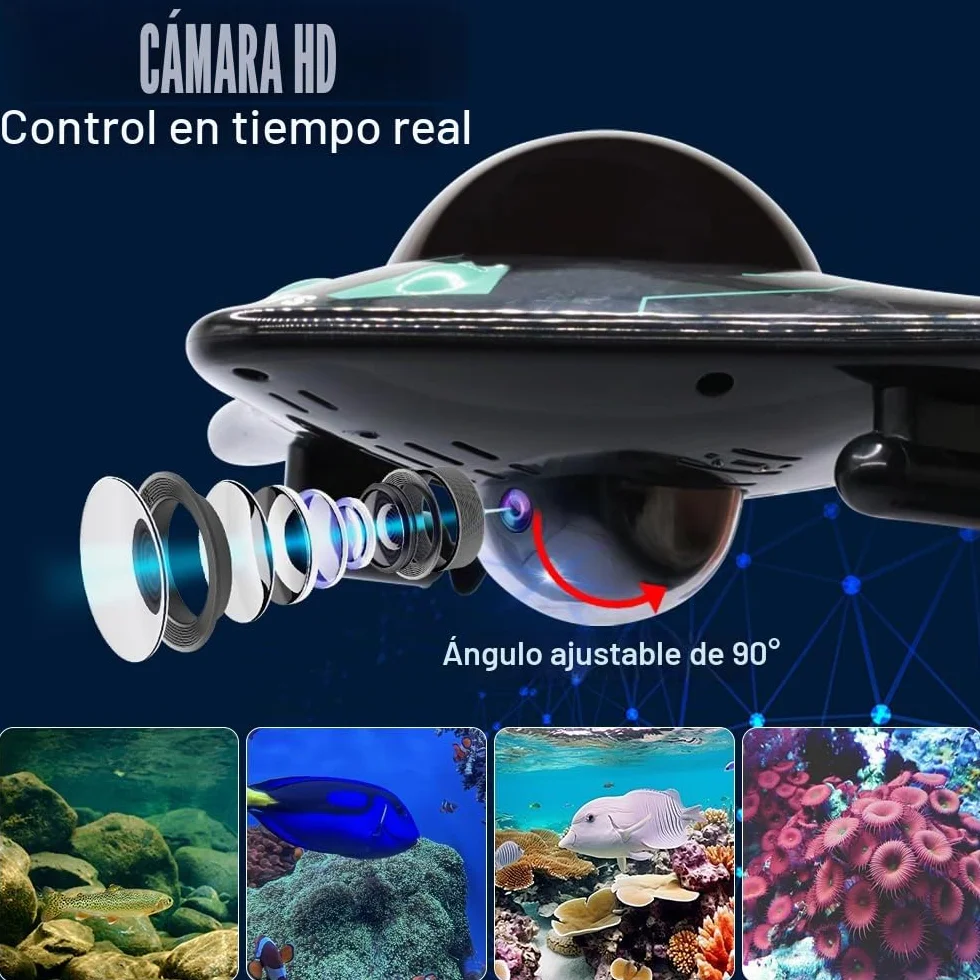 OBEST Barco teledirigido con cámara HD ajustable de 90°, juguete acuático operado por app, luces LED, nave espacial de agua rápida, adecuado para piscinas al aire libre