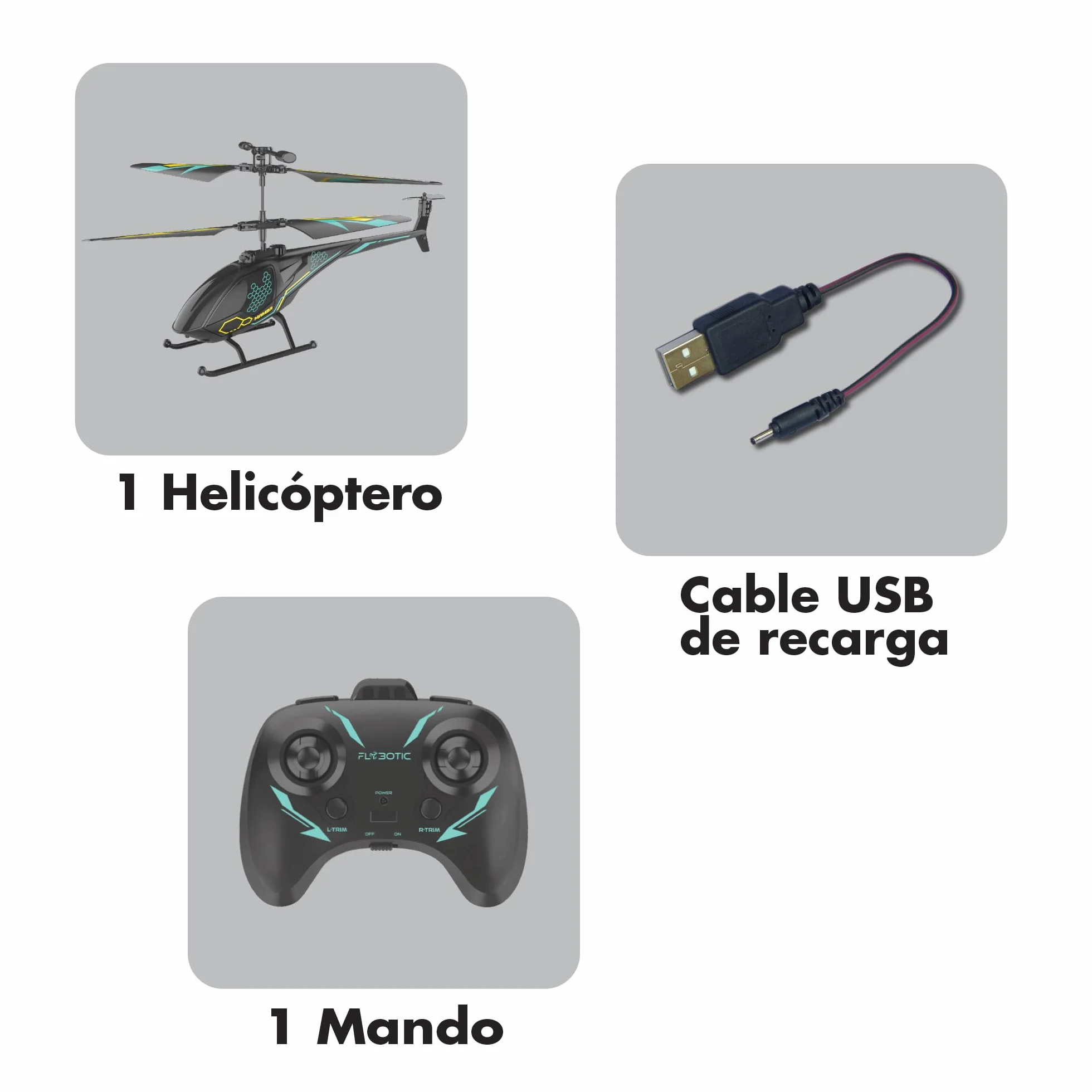 Bizak FLYBOTIC Air Mamba, helicóptero radiocontrol con 2 Canales, con Luces LED, Juguete de fácil Control con Infrarrojos para Principiantes, Regalo a Partir de 8 años de Edad, (62004753)