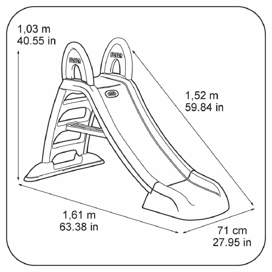 FEBER - Tobogán Slide Plus con Agua con hueco para la poner la manguera,escaleras antideslizantes,multicolor, de resistencia y fácil montaje, para niños de 2 y 7 años, FAMOSA(800009001)Versión previa