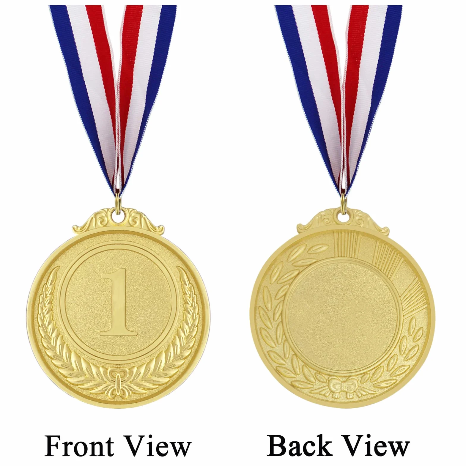 Donrime Medallas de Metal Dorado con Cintas, 12 Piezas, Premios Deportivos para Niños y Adultos
