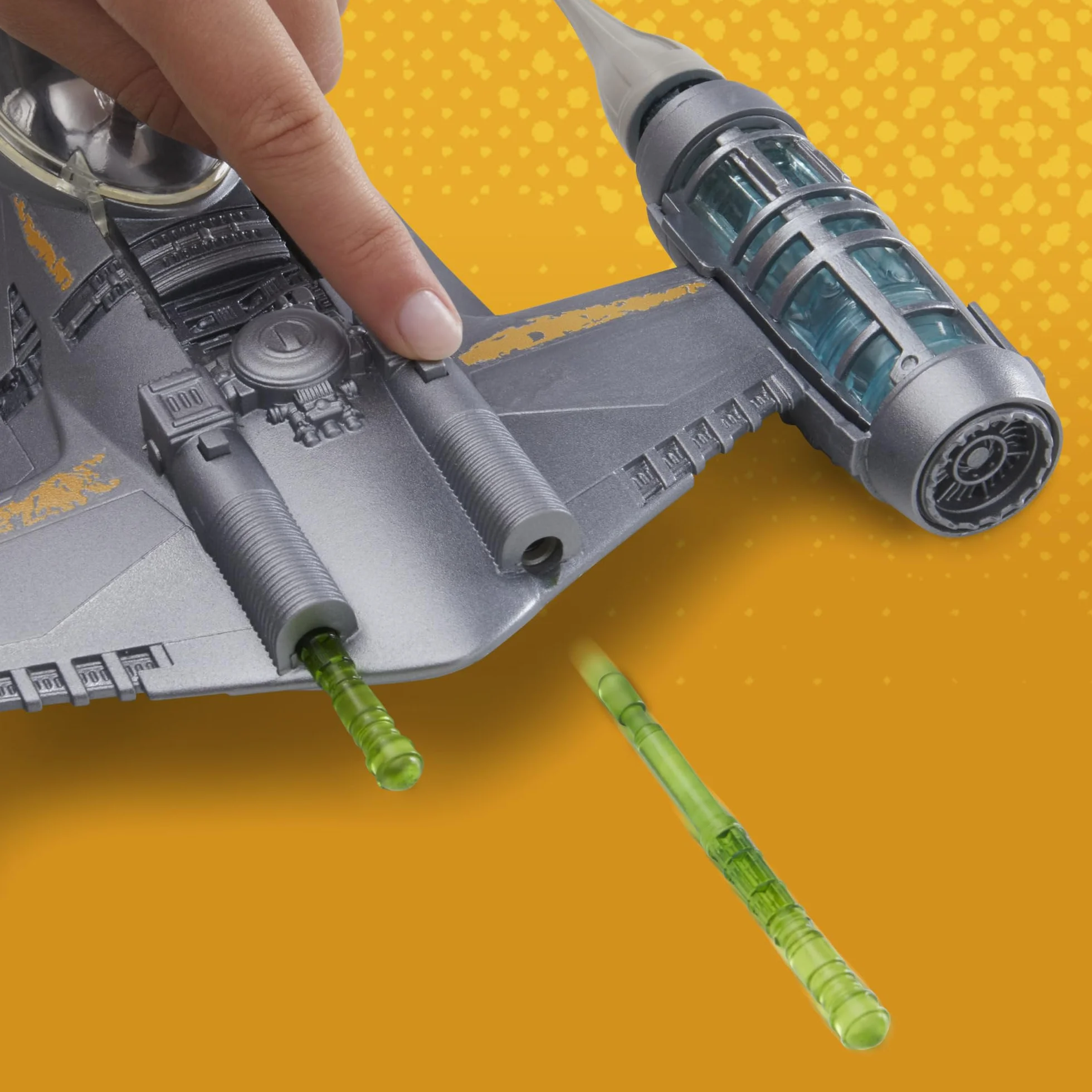 Star Wars Epic Hero Series The Mandalorian's N-1 Starfighter - Figuras de Acción Juguetes para el Juego de rol, Nave Estelar con Mandaloriano y Grogu (Baby Yoda)
