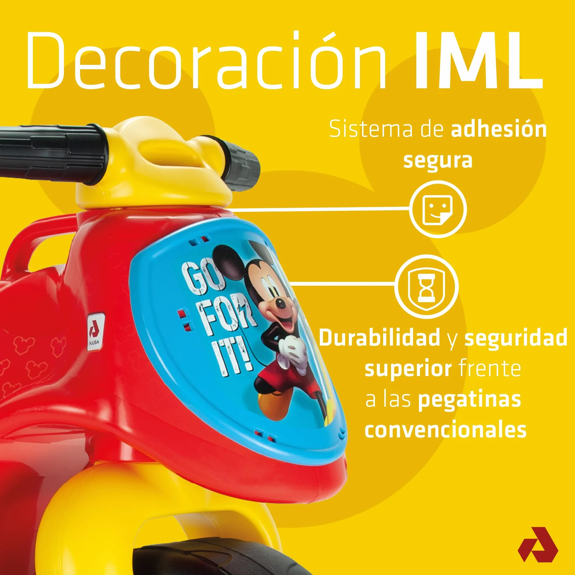 Correpasillos para Niños 1 Año 2 Años 3 Años Neox Mickey Mouse - Moto Correpasillos para Bebé - Moto Juguete de Equilibrio para Niño y Niña - Ruedas Anchas + Ergonómica + Transporte Fácil - INJUSA