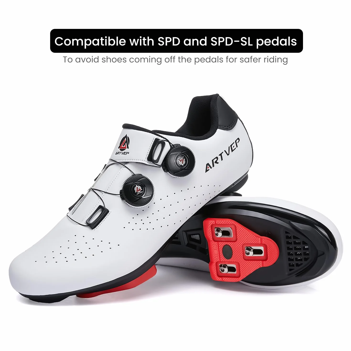 Zapatillas de Ciclismo para Hombre Mujer compatibles Look SPD SPD-SL Delta Cleats Bicicleta Carretera Interior Exterior
