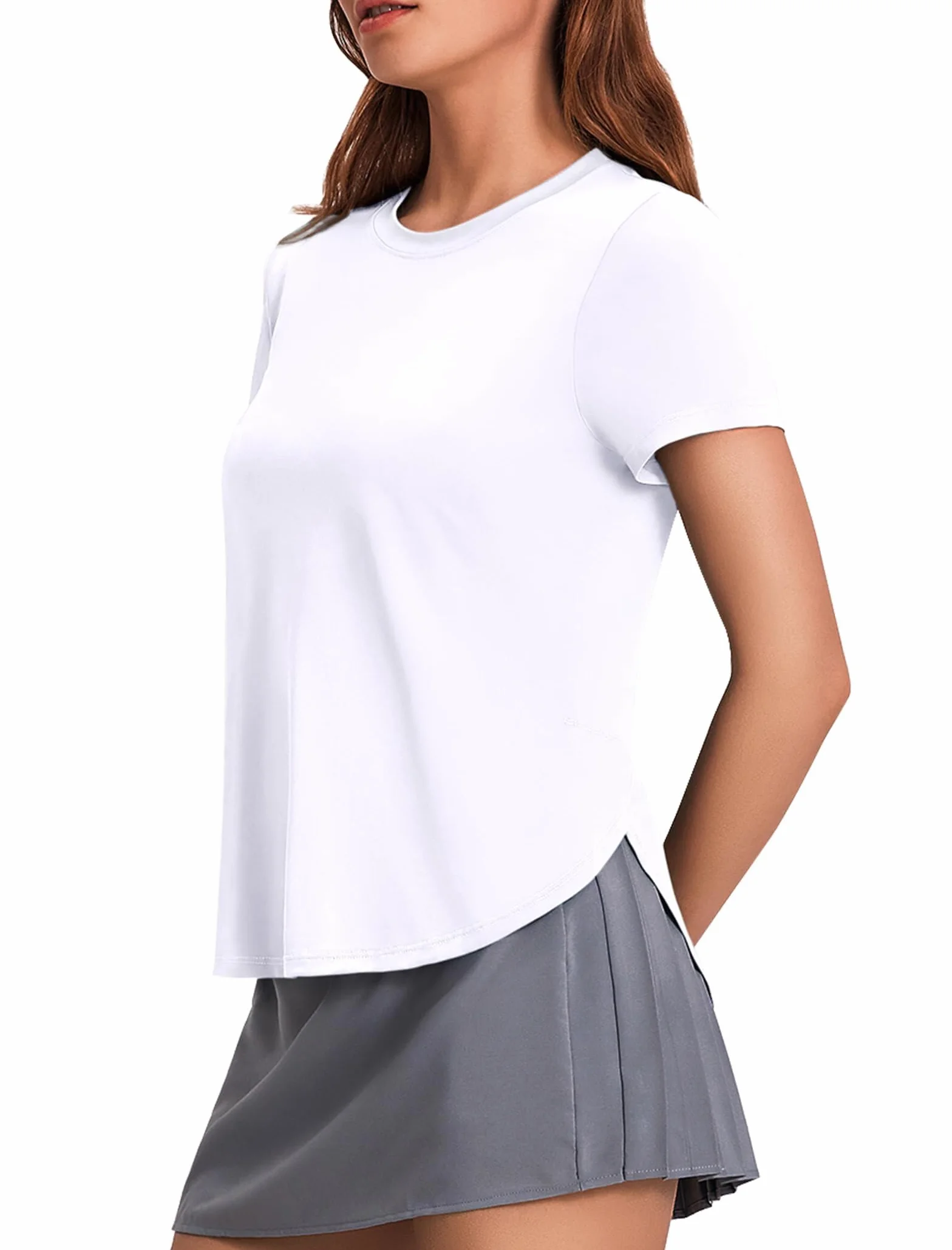 PINSPARK Camiseta Deportiva Mujer Manga Corta Protección Solar UPF 50+ Secado Rápido UV Yoga