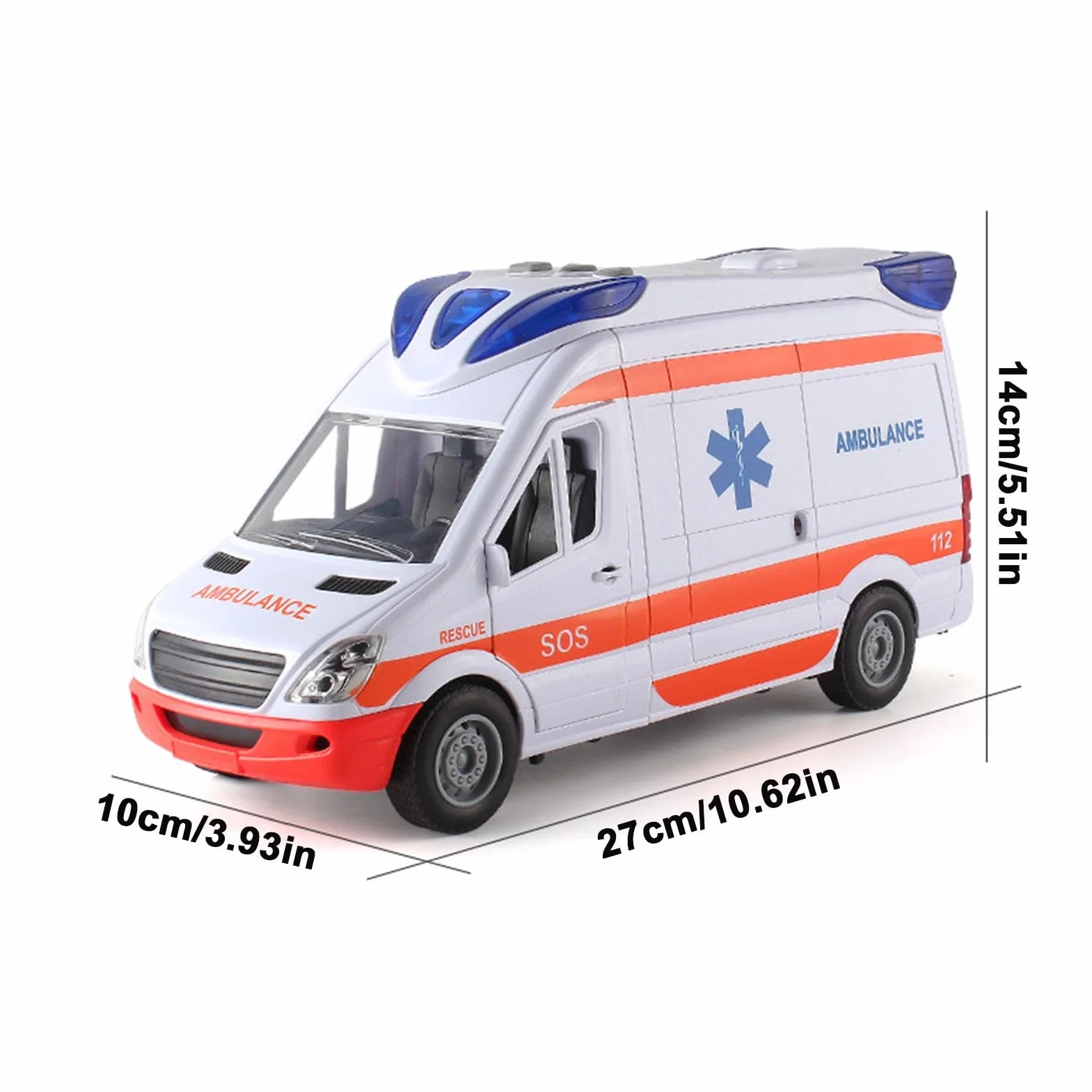 Coche Ambulancia Ambulancia niño vehículo Rescate Coche para Jugar y aprende con Luces y Sonidos vehículo de Rescate Urbano