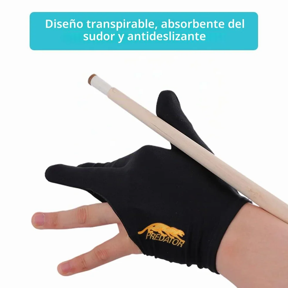 Tokaneit Guantes de billar con 3 dedos elásticos