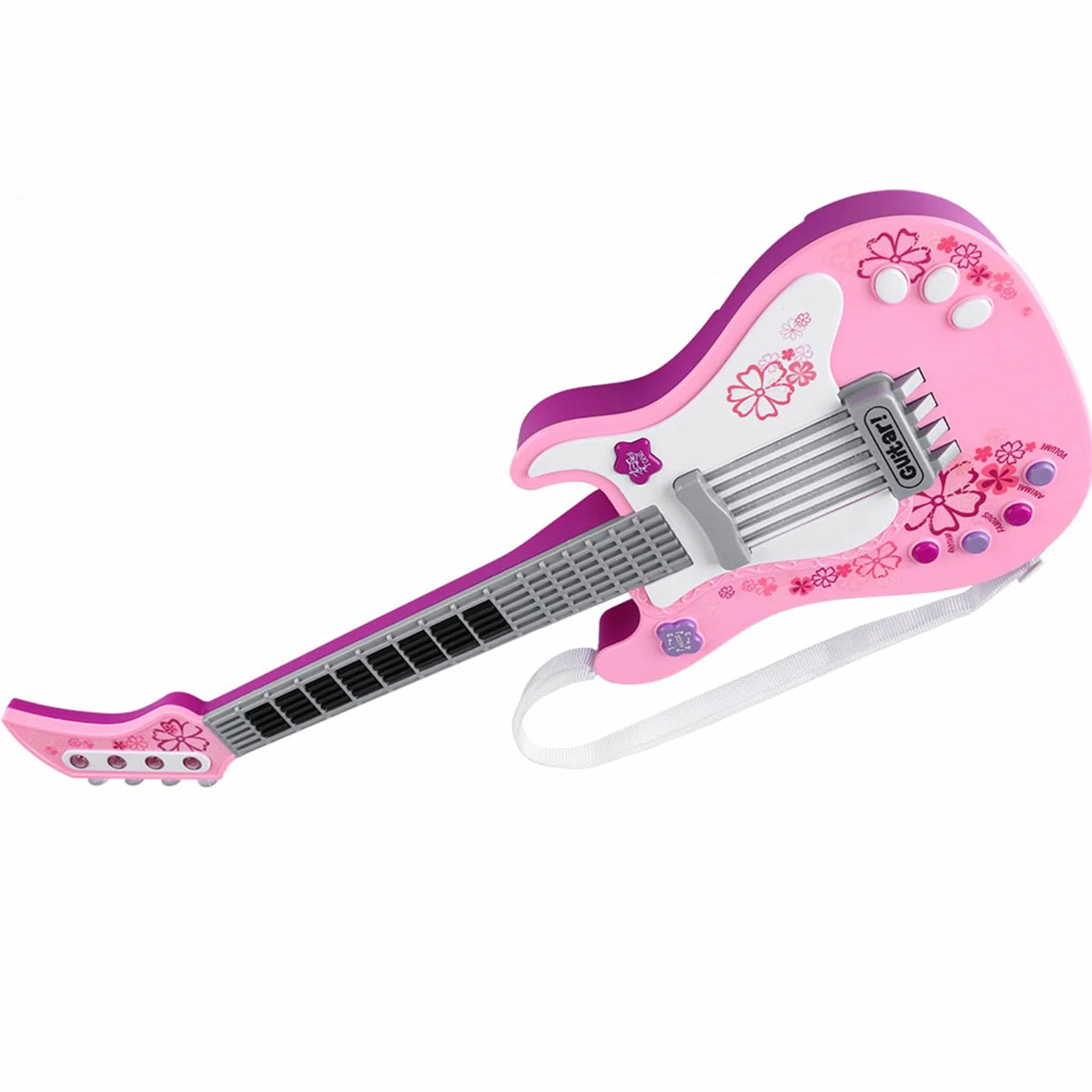 Guitarra para Niños Pequeños, Juguete de Mini Guitarra para Niños, de de para de Multifuncional para Juguete de bajo con Correa, de Instrumento Musical Portátil (PINK)