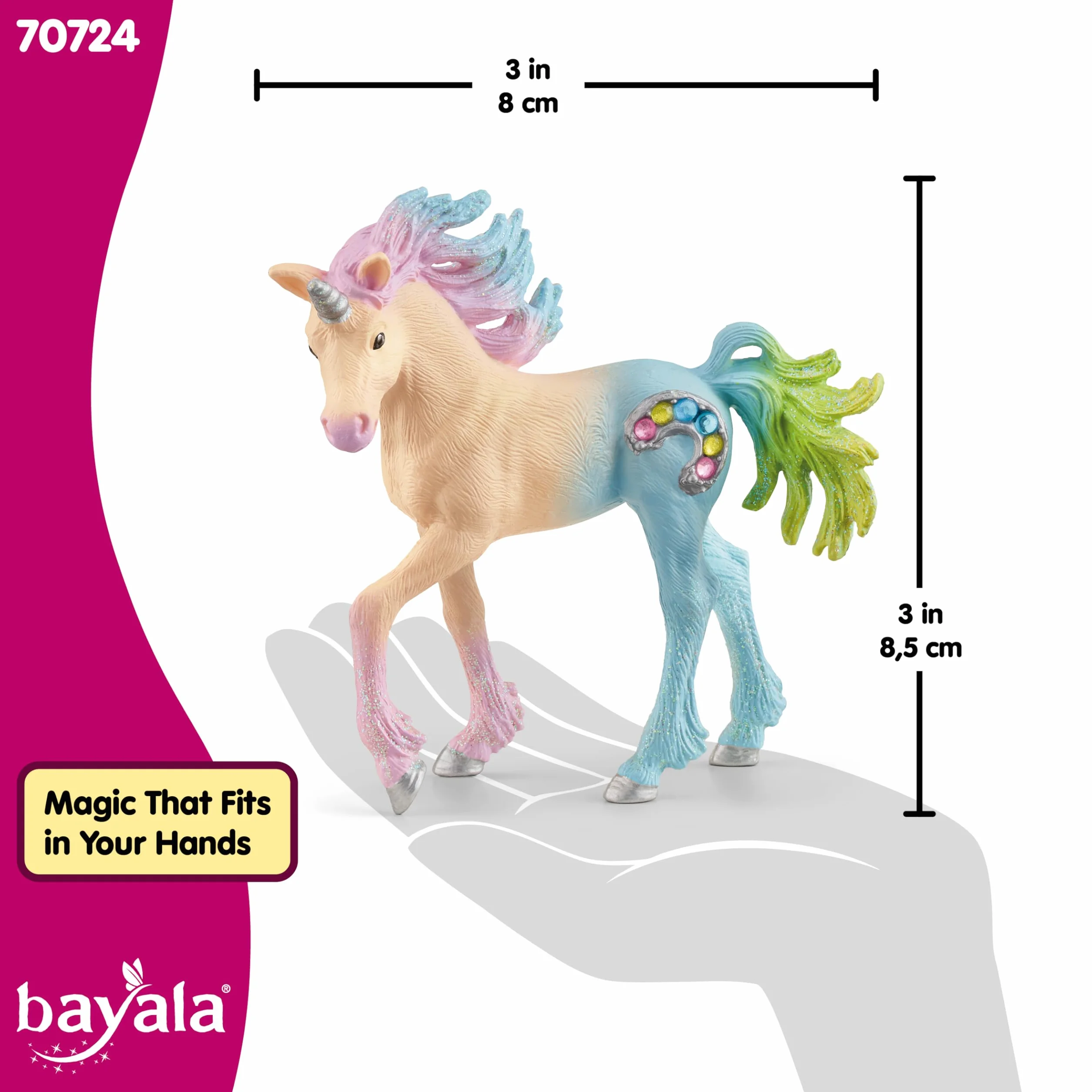 Schleich 70724 Unicorno Algodón de azucar, Potro (bayala®)
