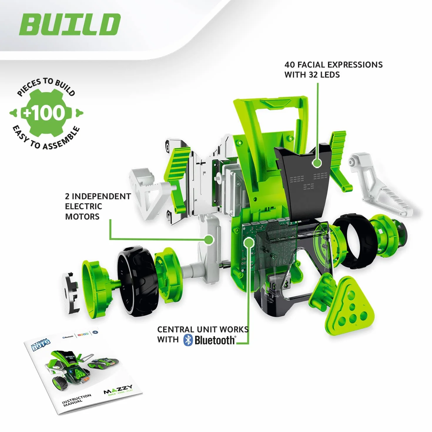 Xtrem Bots - Mazzy Kit Robotica | Robotica Niños 8 Años | Robot Programable Niños | Robot Juguete Interactivo | Robots Inteligente | Regalos Comunion Niño
