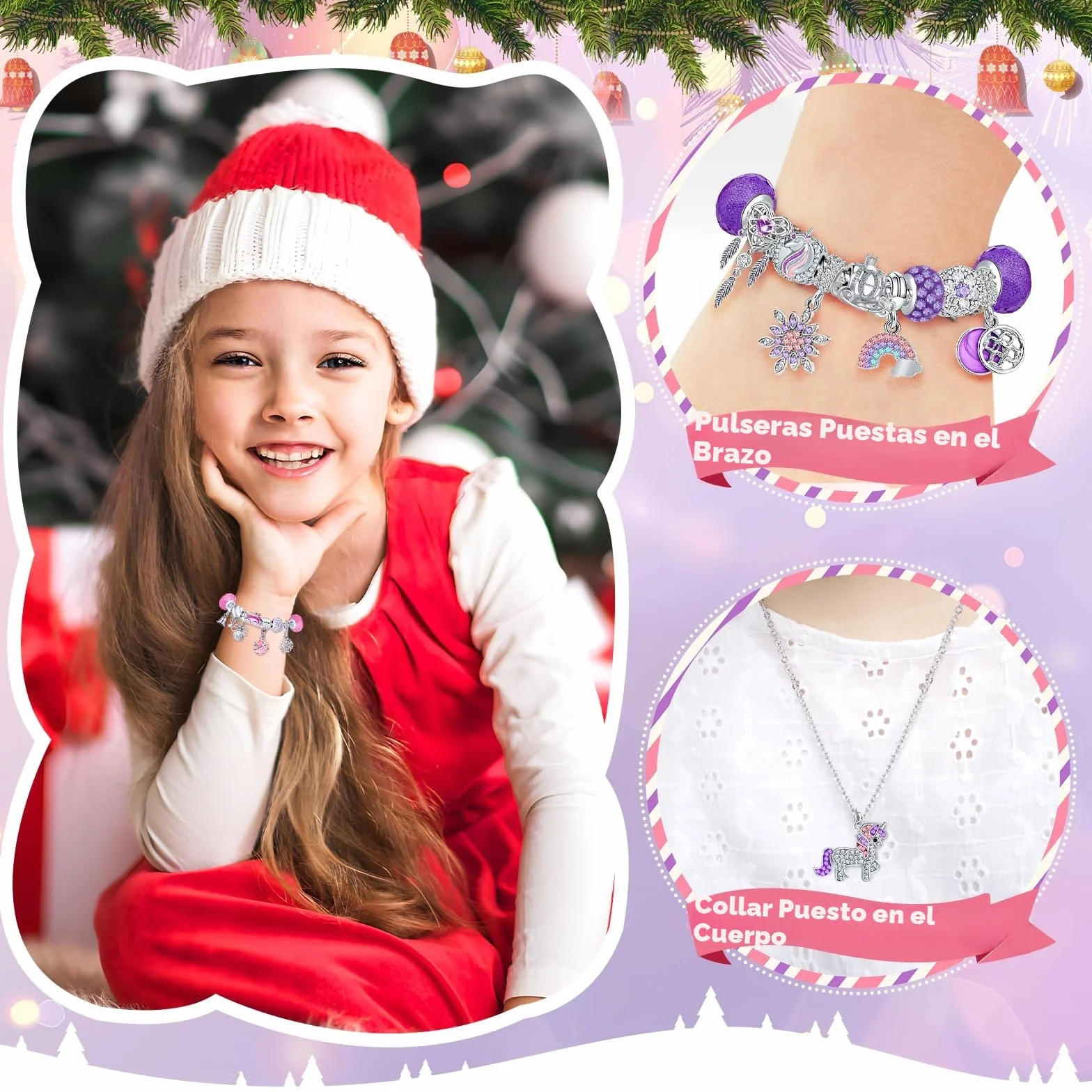 Calendario Adviento Kinder, Calendario de Adviento 2025 DIY Joyas Kit Relleno Regalos Niños Mujer Niña Adultos Infantil, 24 Personalizado Pulseras Collares Charms 5 6 7 8 9 10 11 12 Años