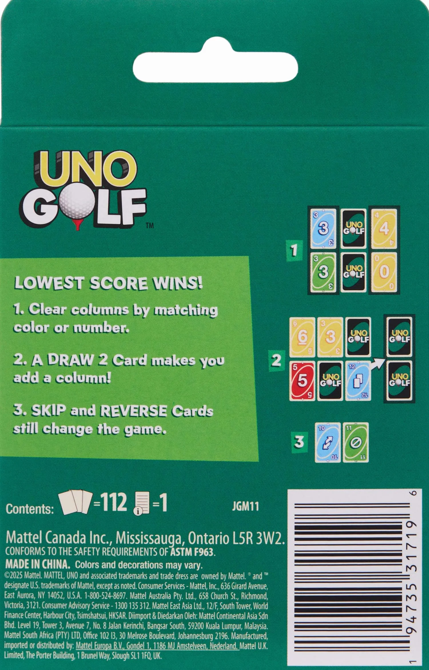 Mattel Games UNO Golf