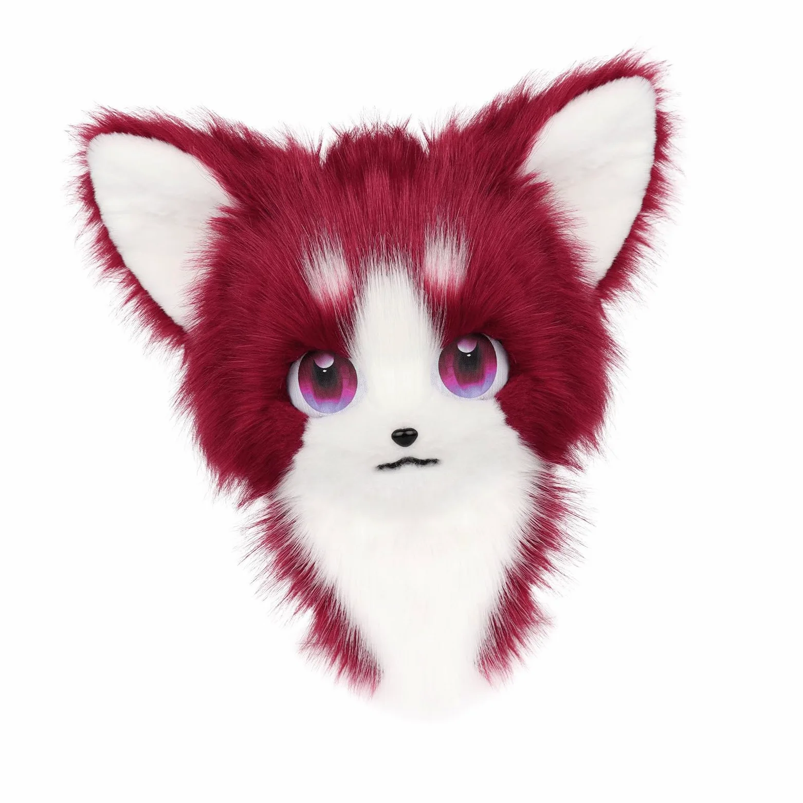 [Qsvbeeqj] Kigurumi peludo con cabeza de animal de piel sintética sombrero de zorro de gato de peluche para fiesta de Halloween accesorios de disfraz de disfraces de disfraces de Halloween