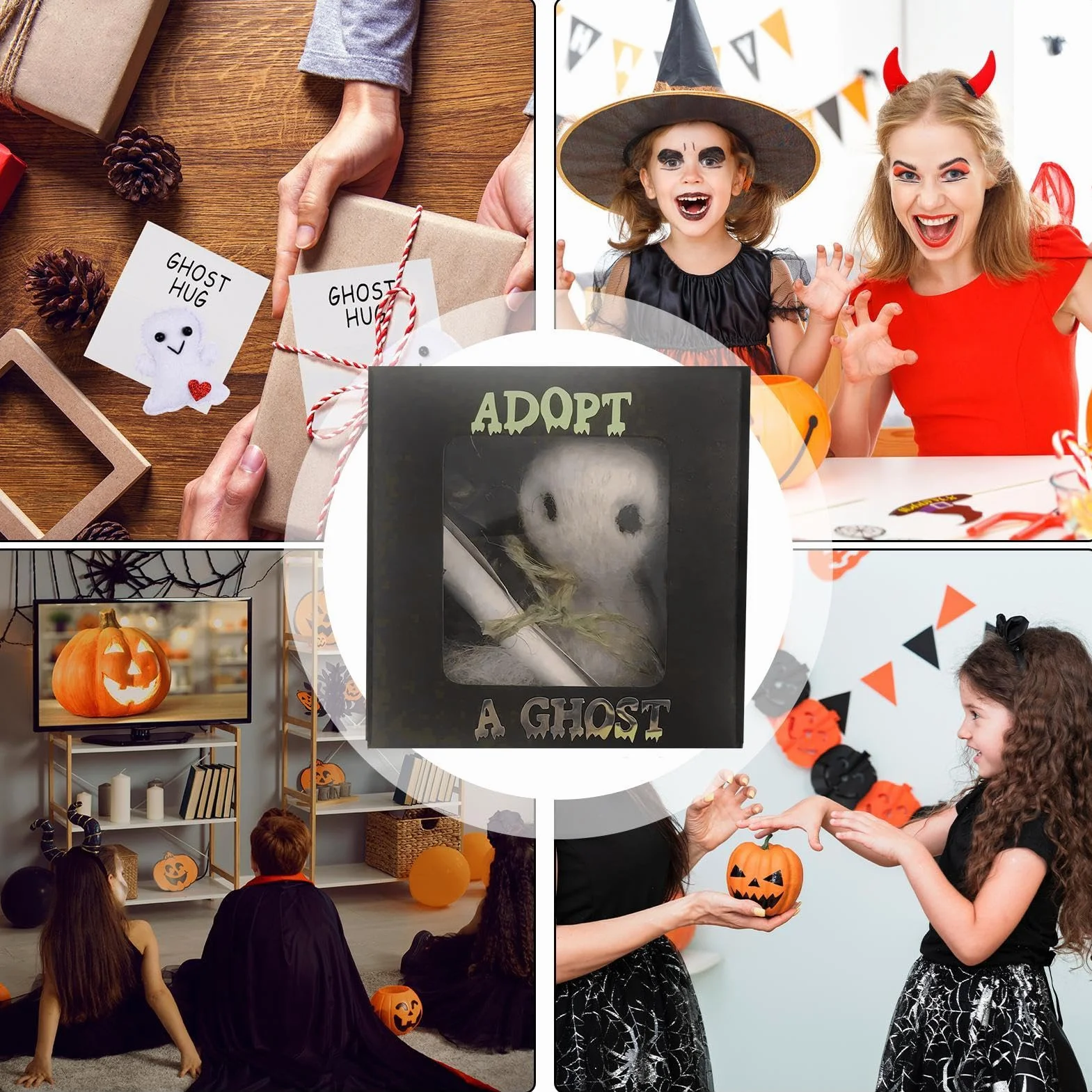 Adopta Un Fantasma,Adopta Un Fantasma En Una Caja Lindo Pequeño Fantasma De Bolsillo,Muñeco Fantasma De Fieltro Sobrenatural Compañero para Decoraciones De Halloween