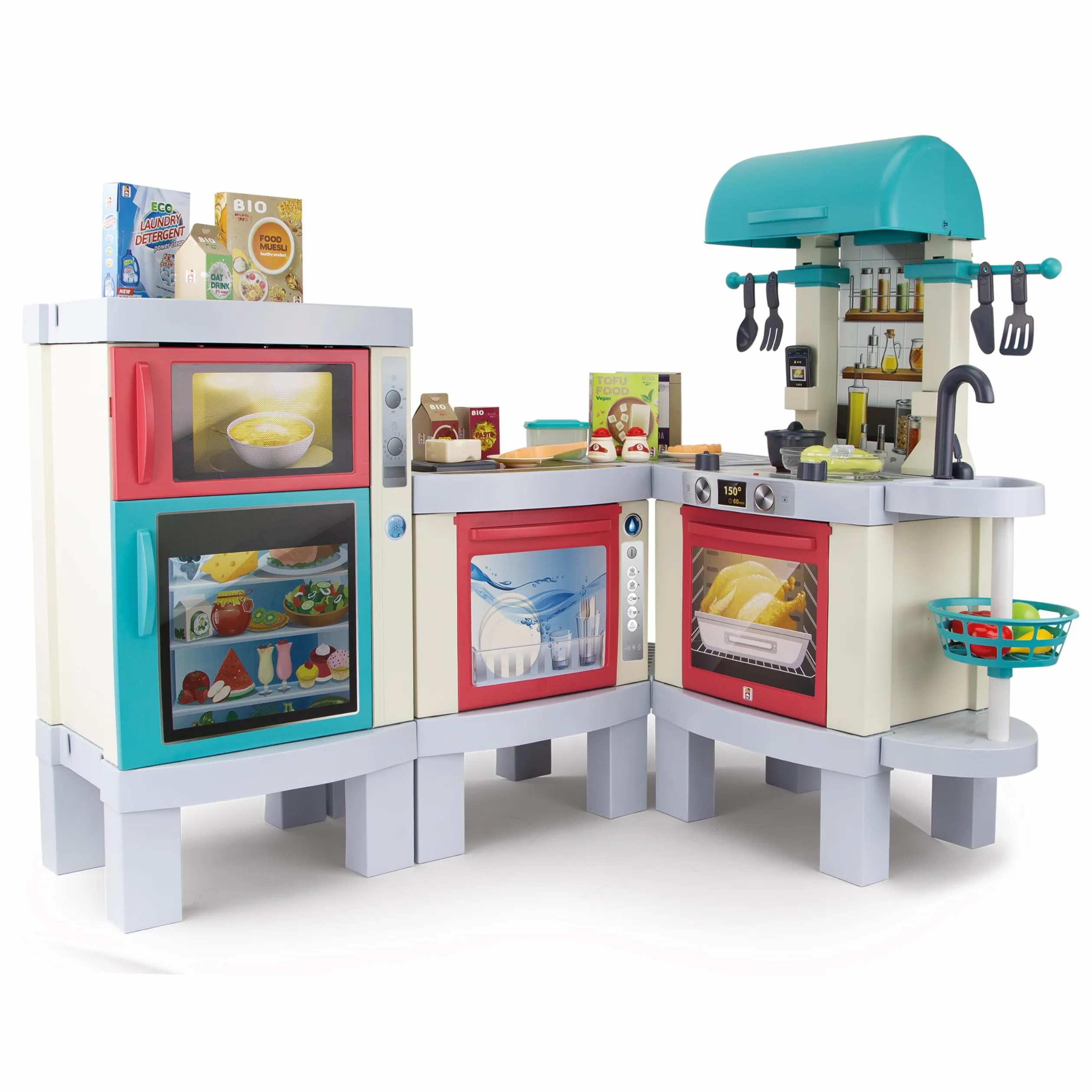 Chicos - Cocina de Juguete 3en1 Kitchen XL | Cocinita Infantil con Luces, Sonidos y Efecto Real | Barbacoa Transformable, 31 Accesorios, Tecnología Fotocromática | Niños 3 4 5 Años (85124)