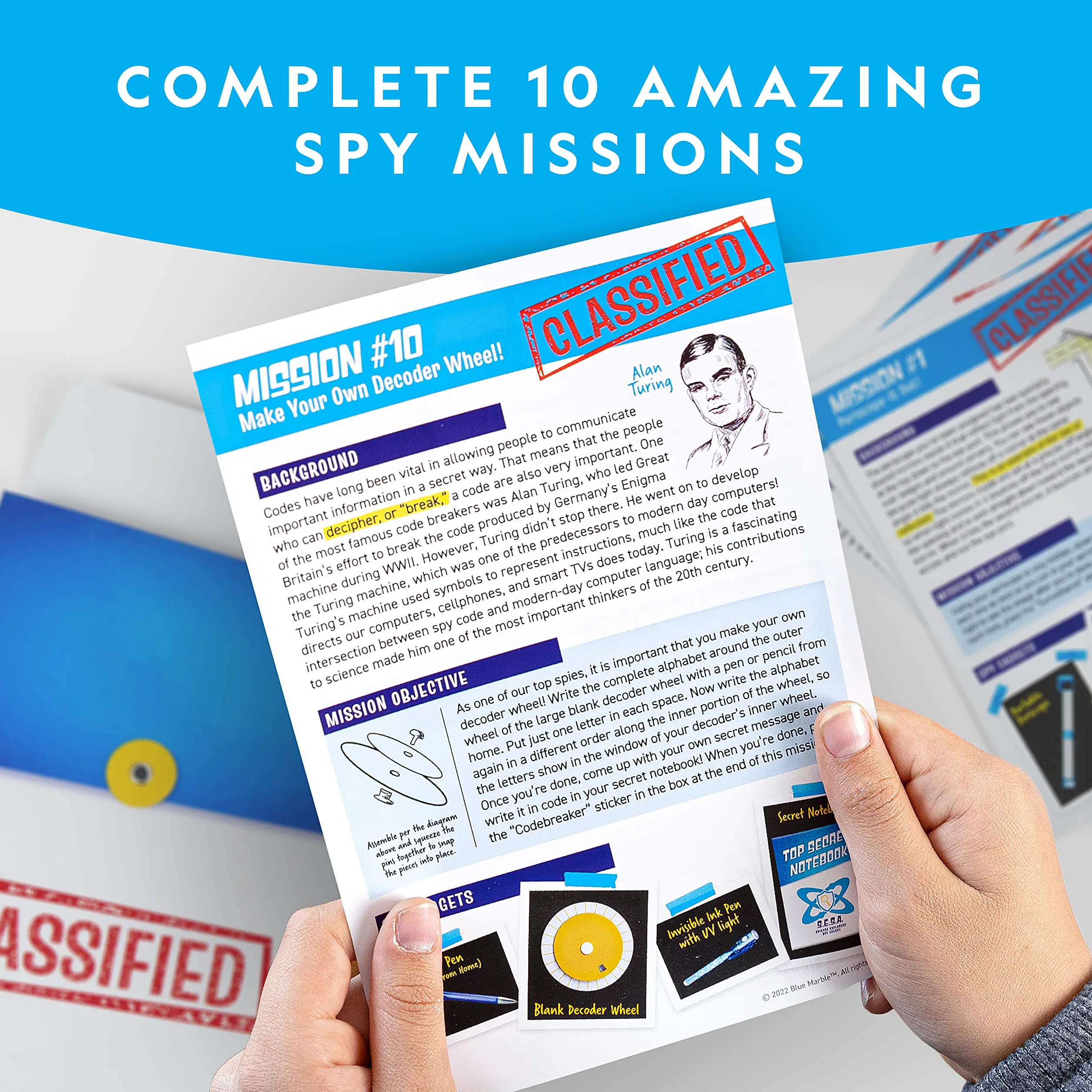 National Geographic Kit de Ciencia espía – Juego de Actividades espía para niños, Completa 10 misiones secretas de Espionaje con Dispositivos de Espionaje para niños y Equipo de Espionaje, Kit de