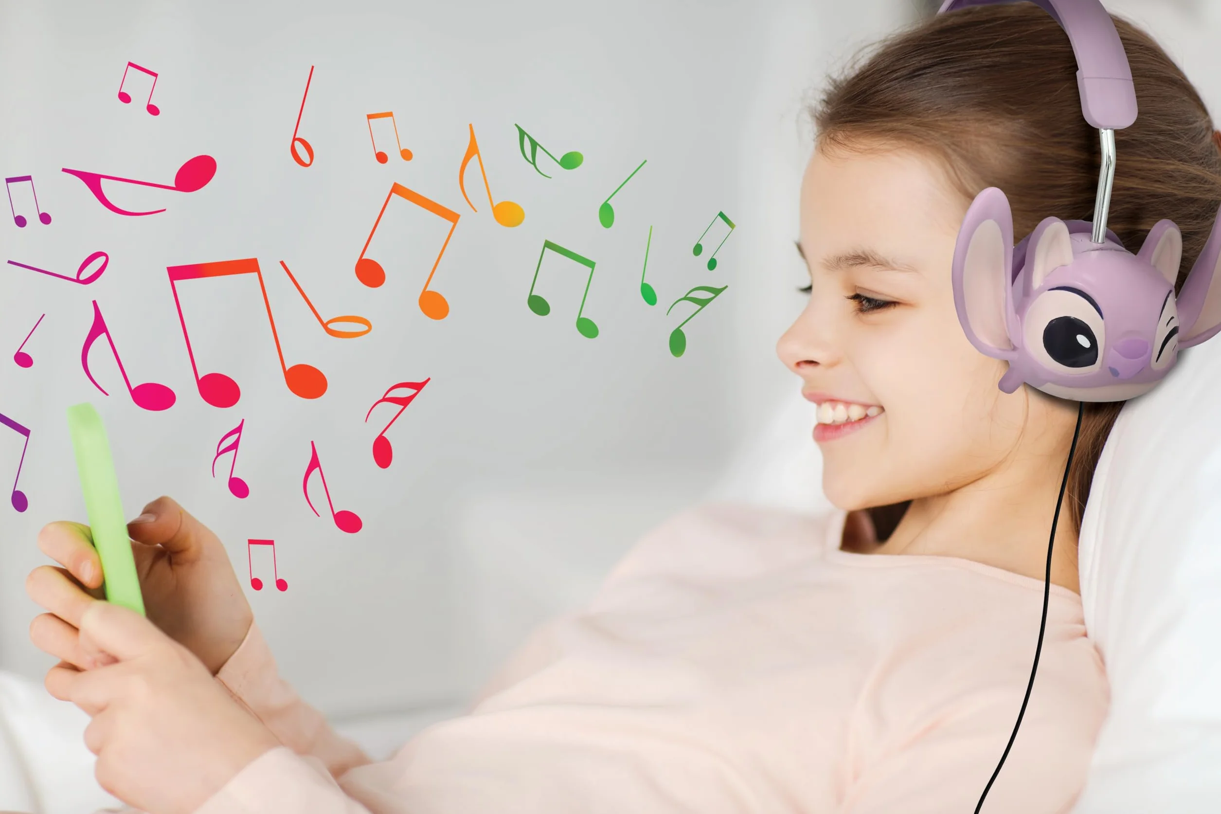 LEXIBOOK, Disney Stitch, Auriculares estéreo con Cable Stitch 3D, Plegables, Potencia de Sonido Limitada, HP015D