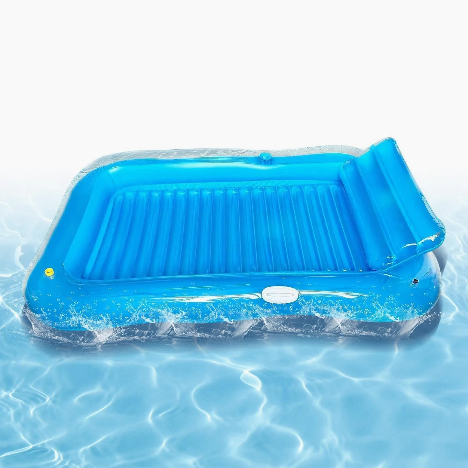 Adult Pool Floats Blow up Floating Rafts with Cup Holder | Extra Large Size (70.87x47.24 in / 180x120 cm), Heavy-Duty PVC (2400g), Integrated Drink Holder, Foldable for Beach, Lake