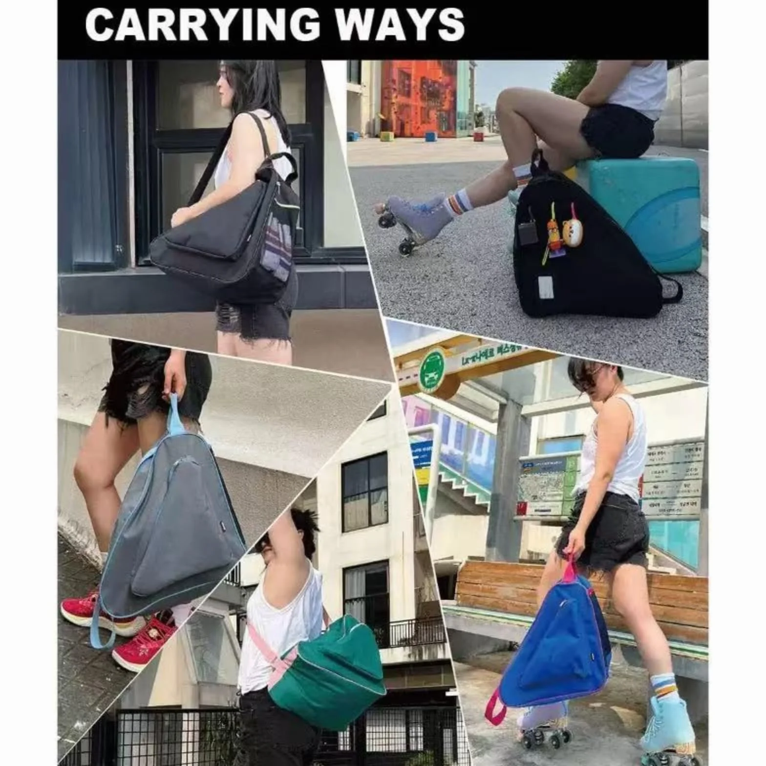 Bolsa para Patines de Ruedas Impermeable con Correas Ajustables