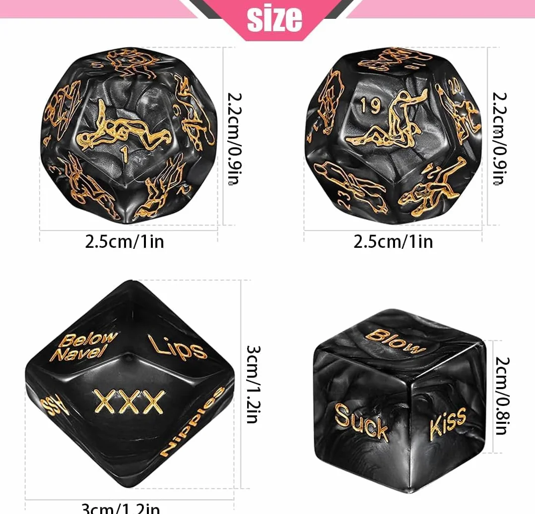 4pcs Juegos para Parejas, romántico y Exquisito Juego de Dados Juguetes pequeños - Regalos Divertidos - Citas de Pareja.