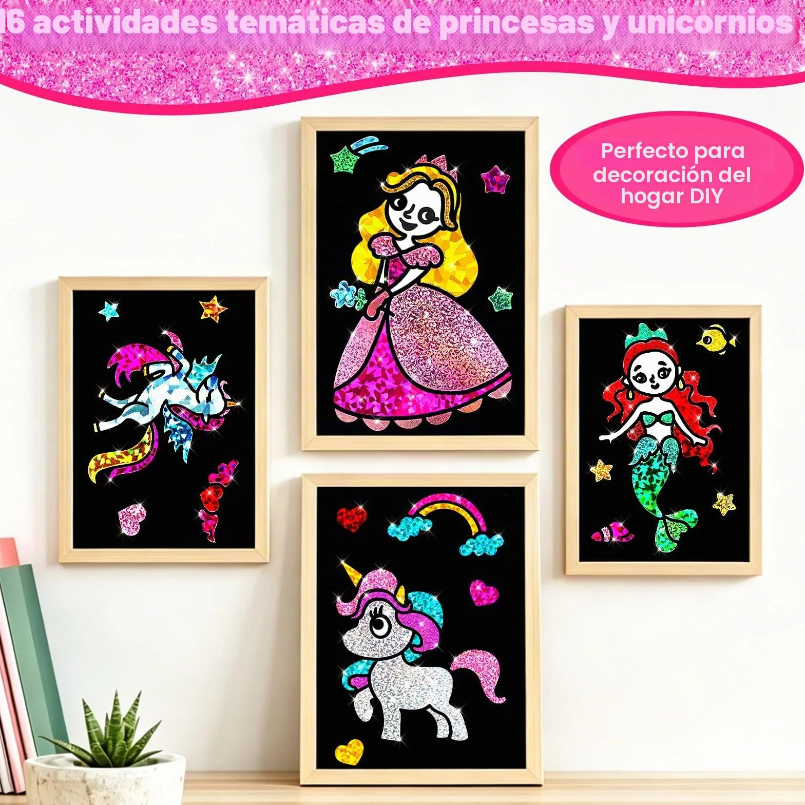 FUNNYB&G Manualidades infantiles con foil, Creativo Kit Manualidades niños, Juguete Niña Regalos Para de 3 4 5 6 7 8 9 12 Años Niño cumpleaños (Princesa)