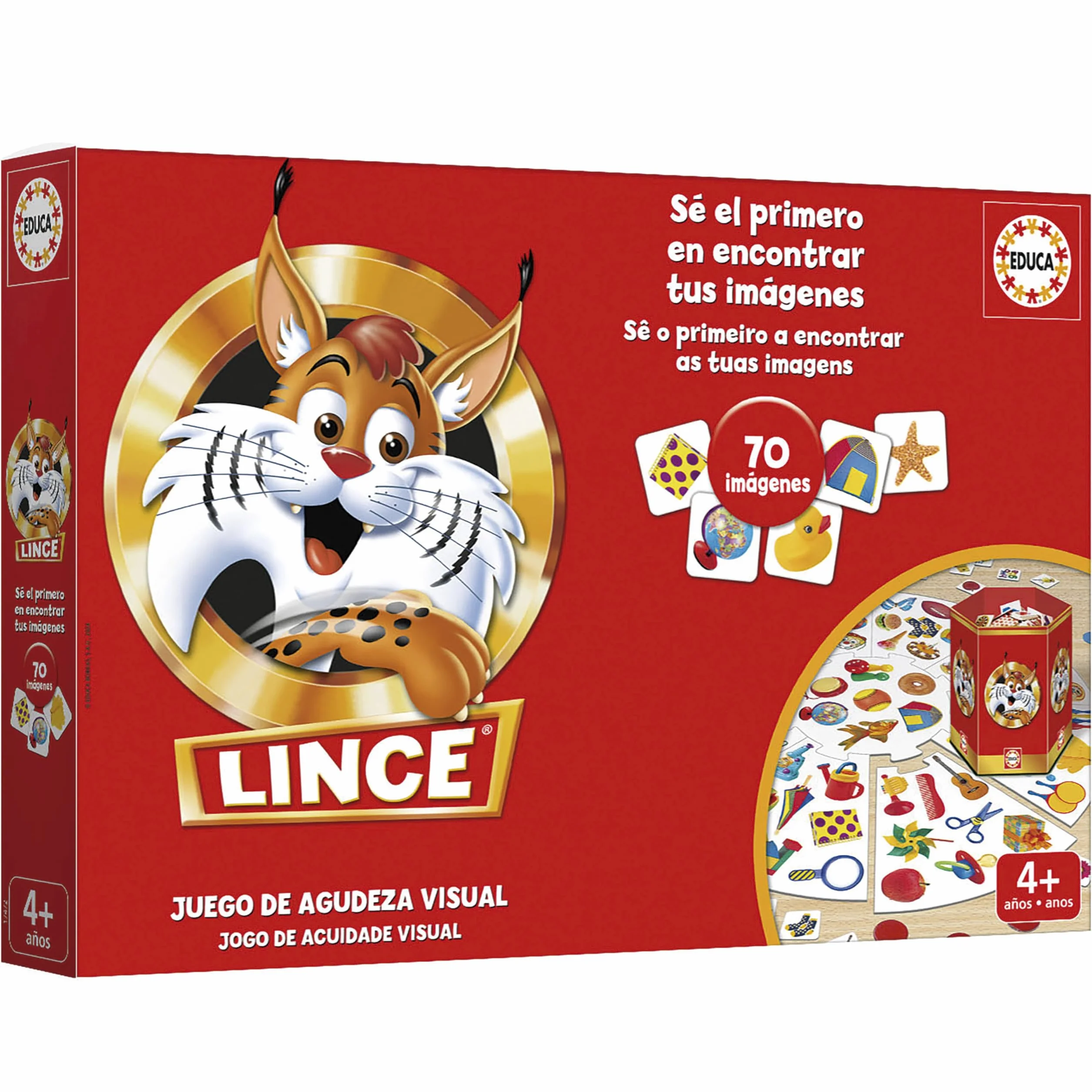 Educa Lince 70 Imágenes Juego de Mesa Educativo Observación Agudeza Visual Memoria Reflejos