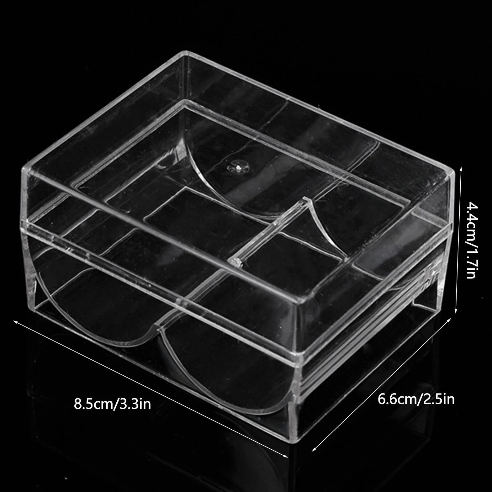Estuche para fichas de Poker | Funda para Tarjetas de acrílico con 2 Ranuras, el Estante para fichas de póker de acrílico Transparente Contiene 40 fichas de tamaño estándar para o casa