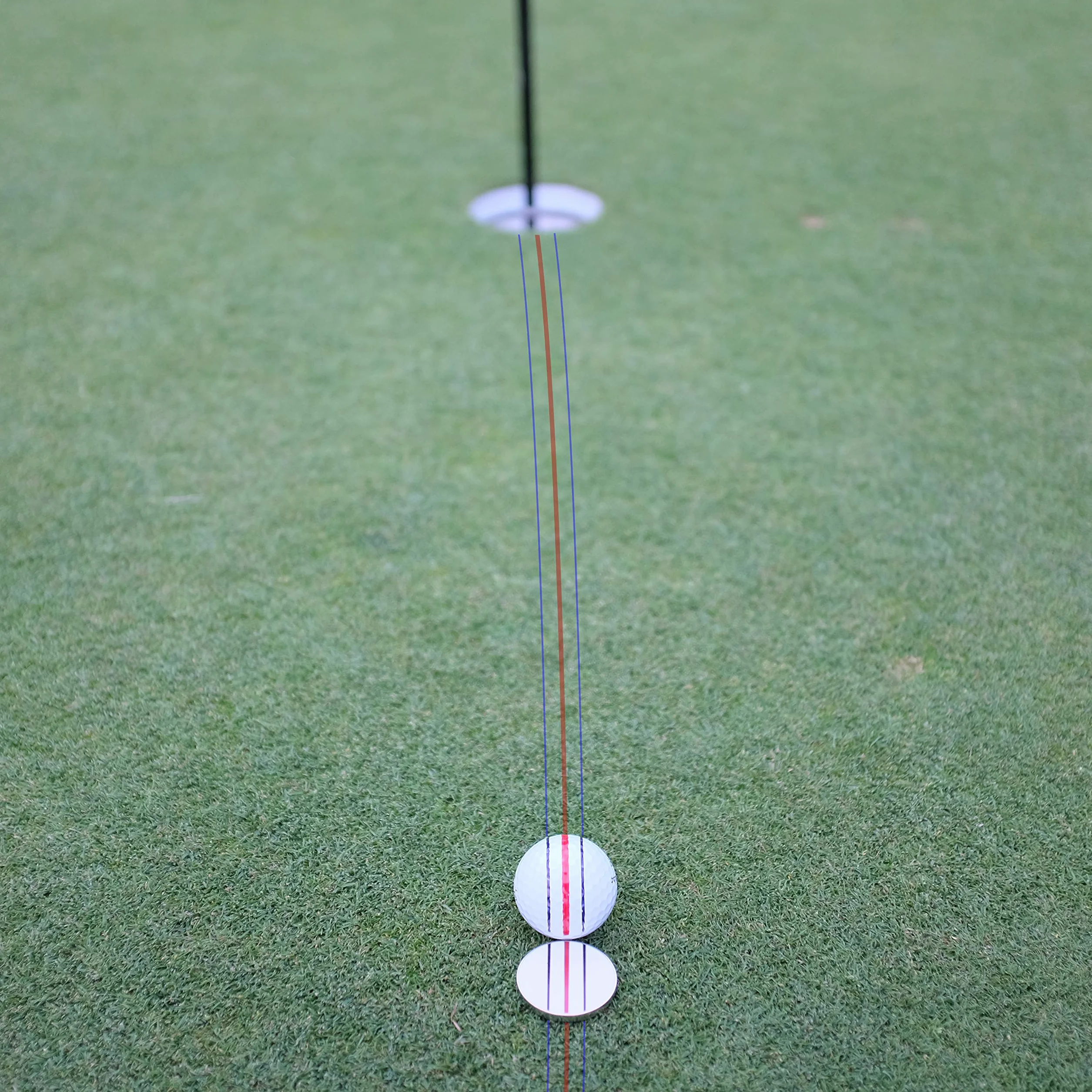 Bola de Golf Marcador de Triple línea + Marcadores Permanentes