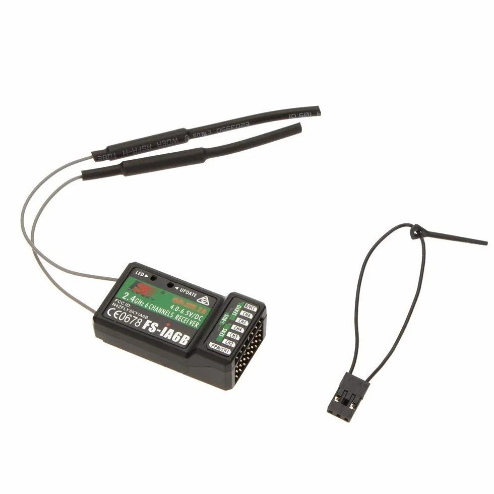 Salida PPM de Receptor de 6 Canales, con transmisor Flysky i4 i6 i10 Compatible con Puerto iBus, para Control Remoto 2.4G Flysky FS-iA6B