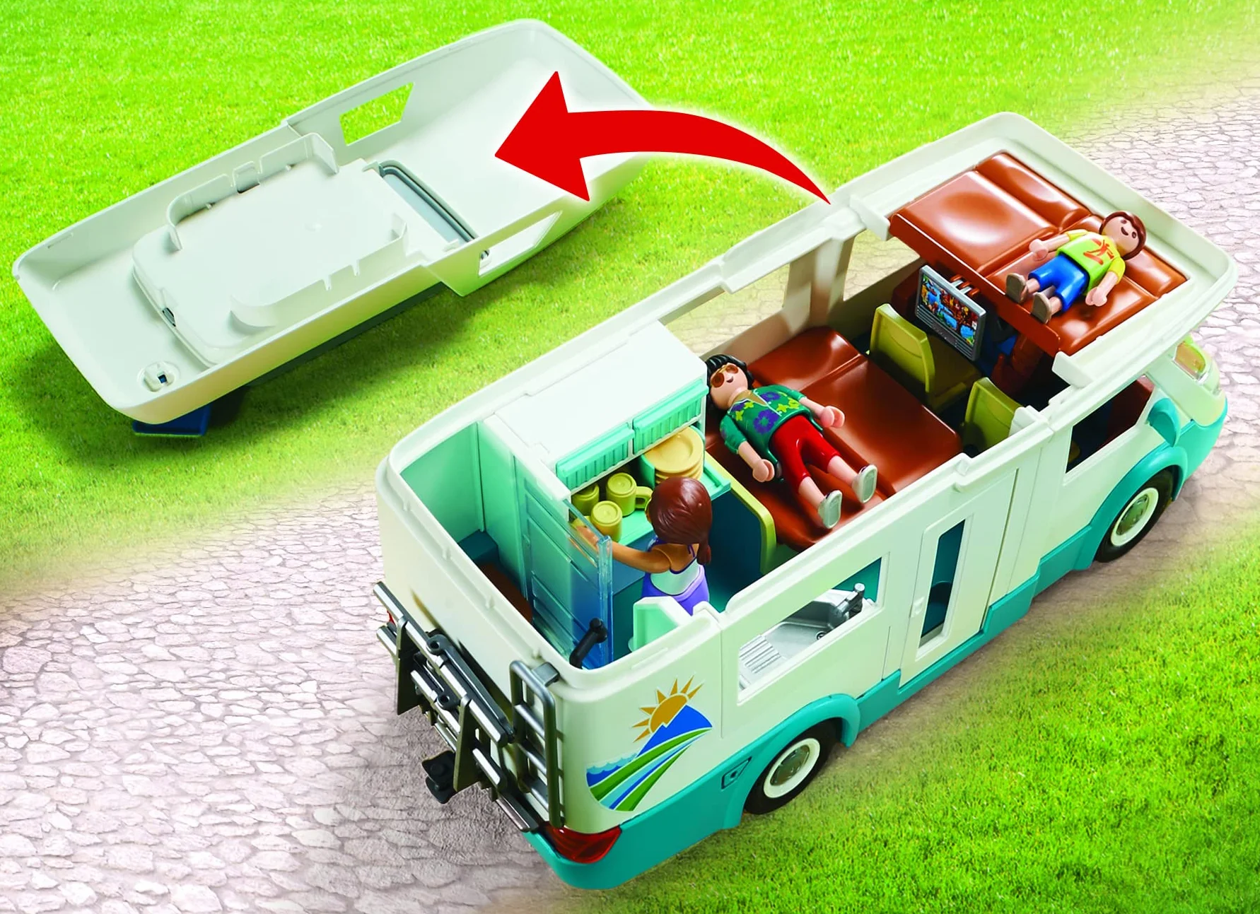 PLAYMOBIL Family Fun 70088 Caravana de Verano, A Partir de 4 años