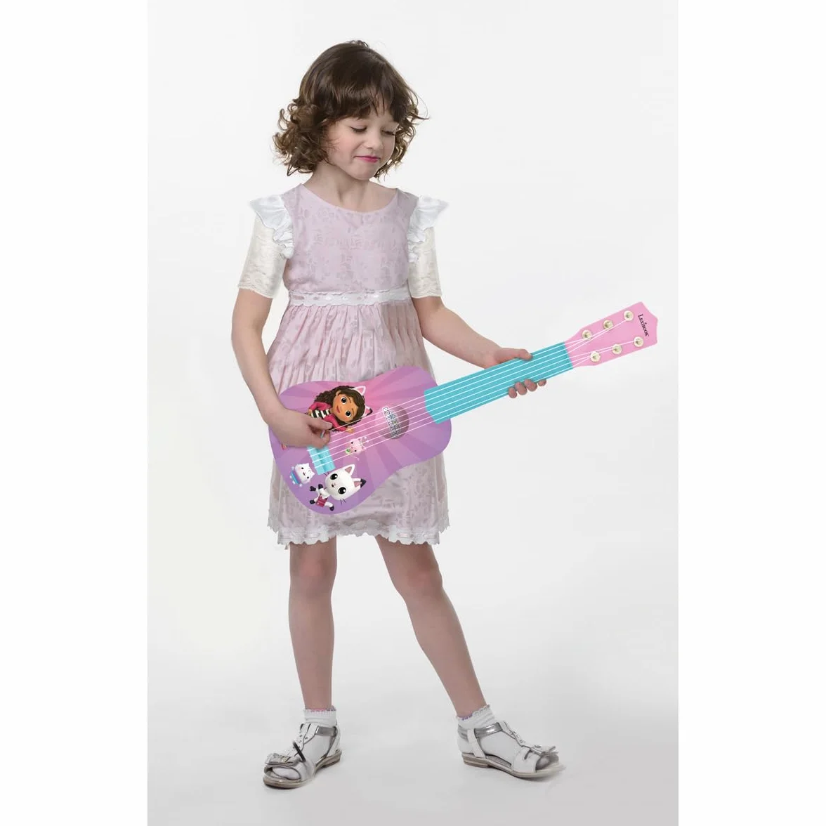 Lexibook, La Casa de Muñecas de Gabby, Mi Primera Guitarra para niños, 6 Cuerdas de Nylon, 53 cm, Guía incluida, Rosa, K200GDH