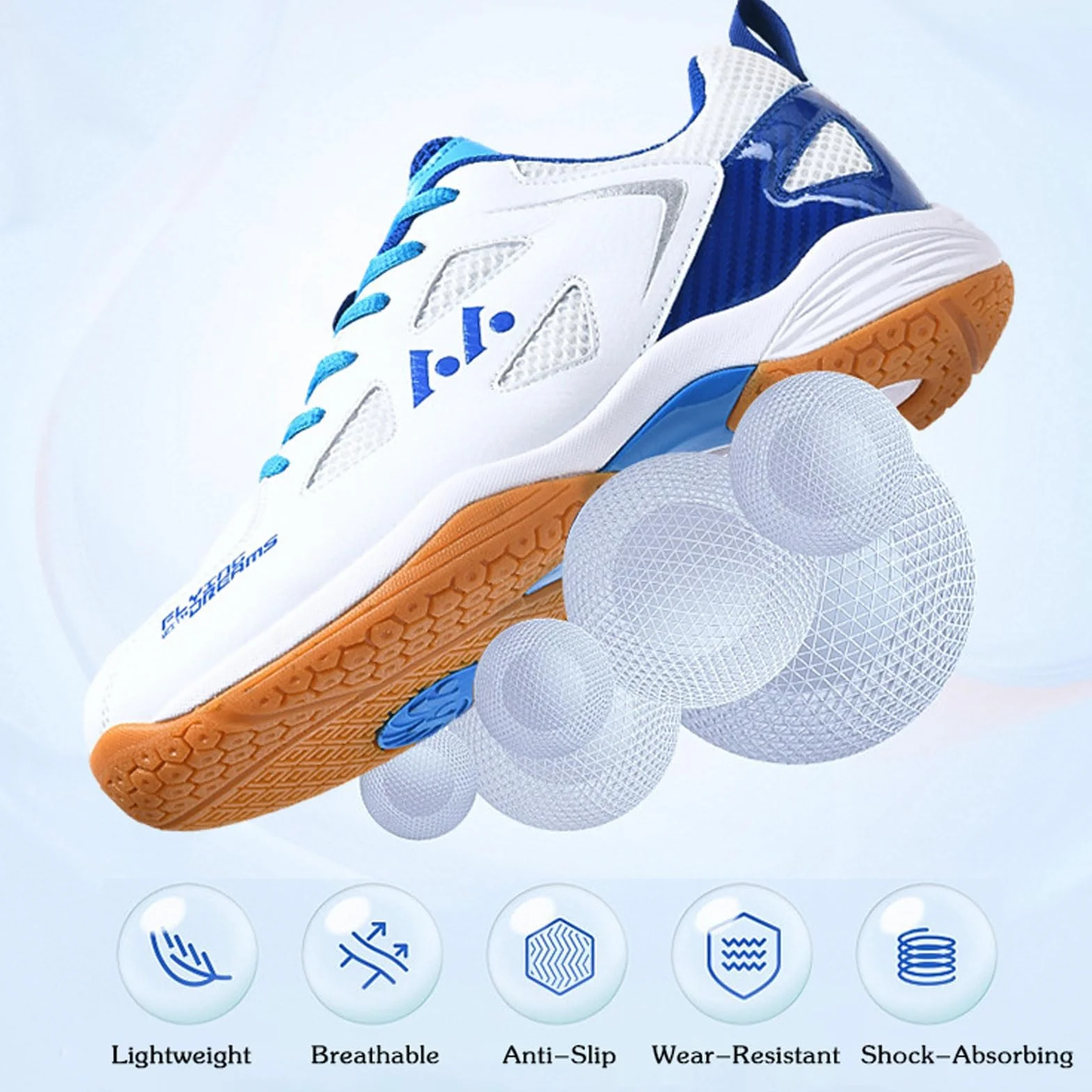 Zapatillas Tenis Bádminton Squash Ligero Antideslizante Deportivos Hombre Transpirable Voleibol Fitness