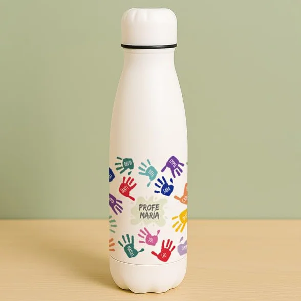 Transparent Gift Botellas Personalizadas con Nombres y Texto. Regalos Originales para Profesores. Botella de Agua de Regalo Fin de Curso