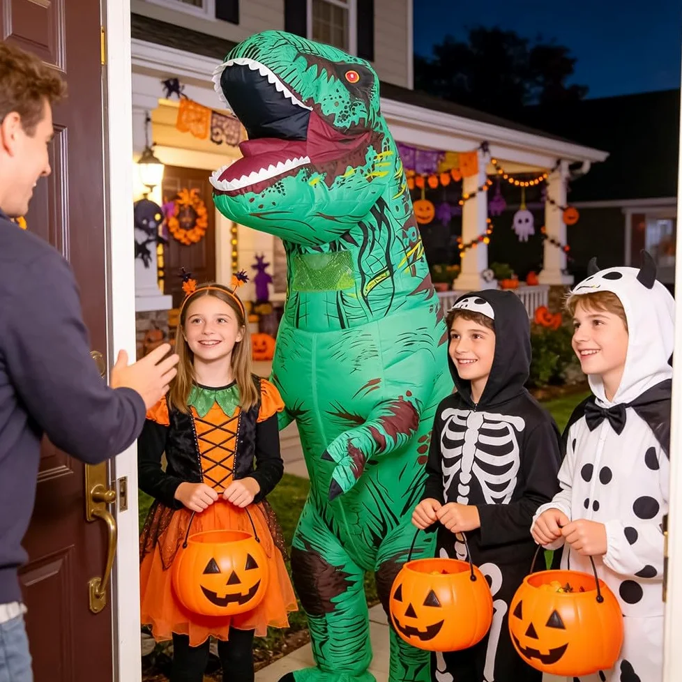 Rysotowy Disfraz inflable de dinosaurio para adultos, disfraz de T-rex divertido para fiesta, disfraz de dinosaurio de Halloween