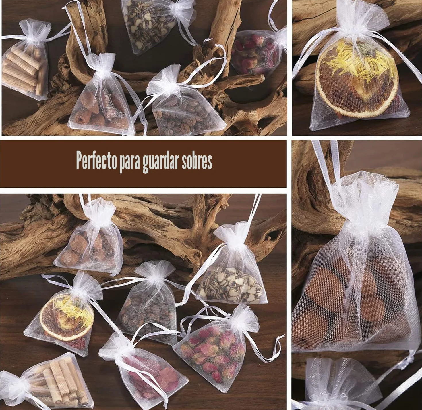 100 bolsas de organza blancas de 9 x 12 cm, bolsas de regalo, joyas para bodas, fiestas, festivales, fiestas y bodas, cordón de satén