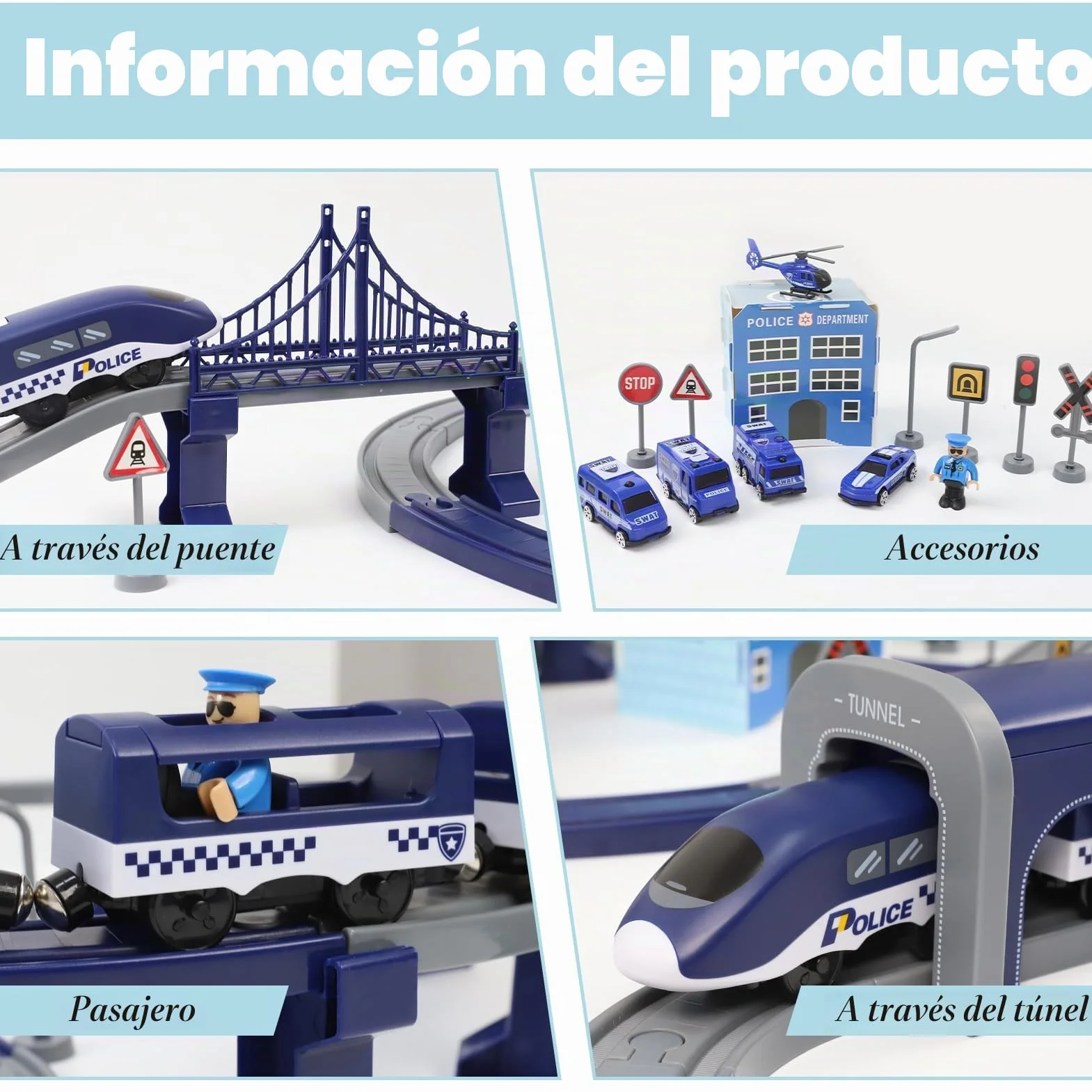 Wdmiya Tren Eléctrico para Niños, Tren Juguete con 92 Piezas, Vehículos de Construcción y Juego de Pistas Flexible, Regalo Niño para Navidad o Año Nuevo, Niños de 3 4 5 6 7 Años