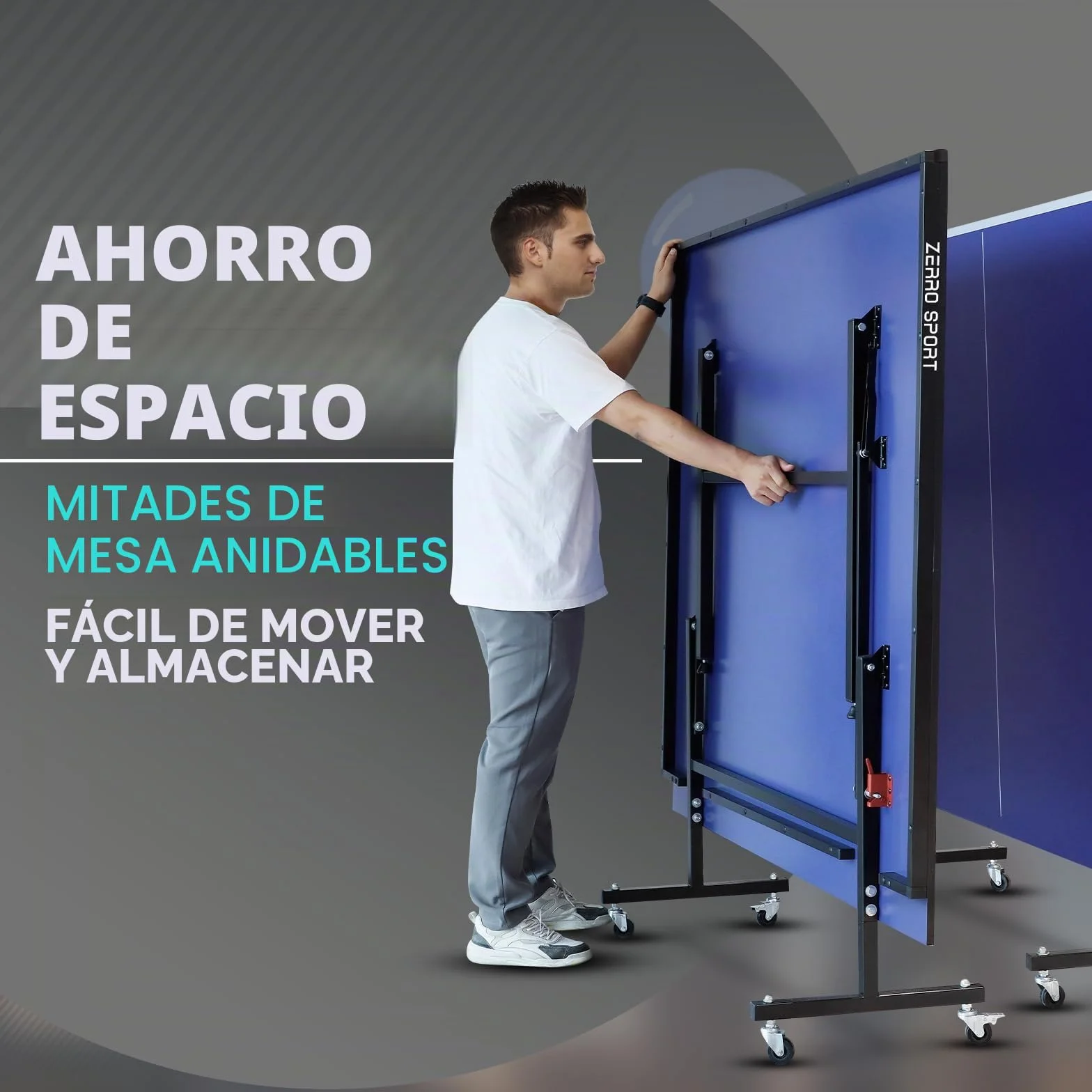 ZERRO Mesa de Ping Pong Plegable 274x152,5x76 cm MDF 15 mm Tamaño Estándar Internacional con Red