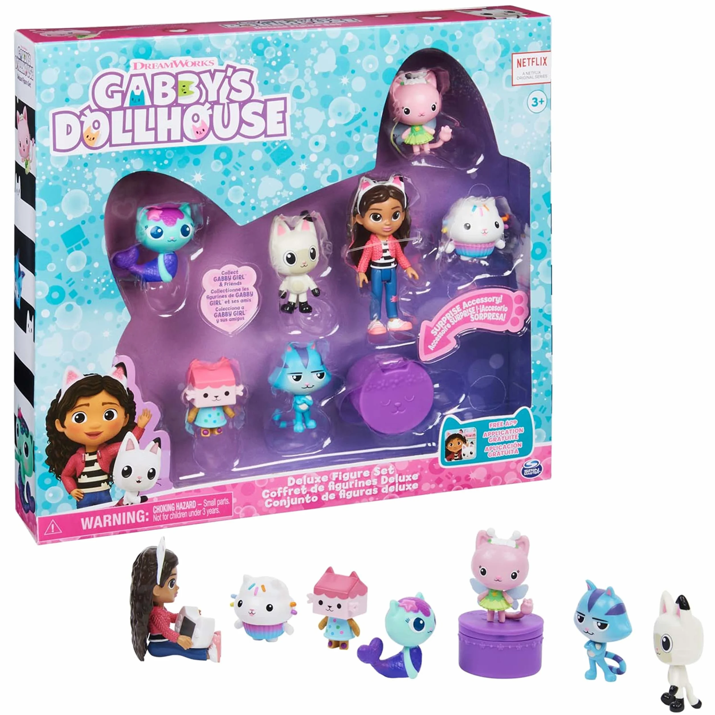LA CASA DE MUÑECAS DE GABBY - SET DE 7 FIGURAS DELUXE COLECCIONABLES DE GABBY'S DOLLHOUSE - 6060440 - Juguetes Niñas 3 años + - Regalo Niña 3 años +