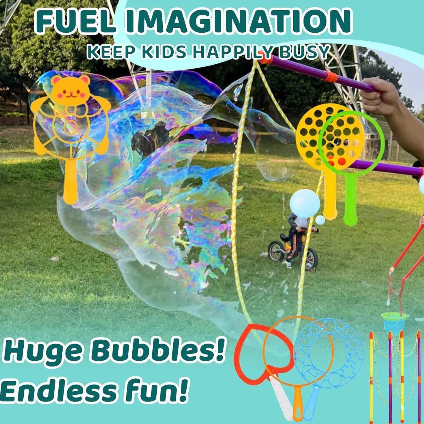 31 Piezas Kit de Pompas de Jabon,Juego de Burbujas de Jabón,Juego de Pompas de Jabón para Niños,Maquina de Burbujas para Juegos al Aire Libre para Niños, Playa, Picnic, Fiestas, Cumpleaños