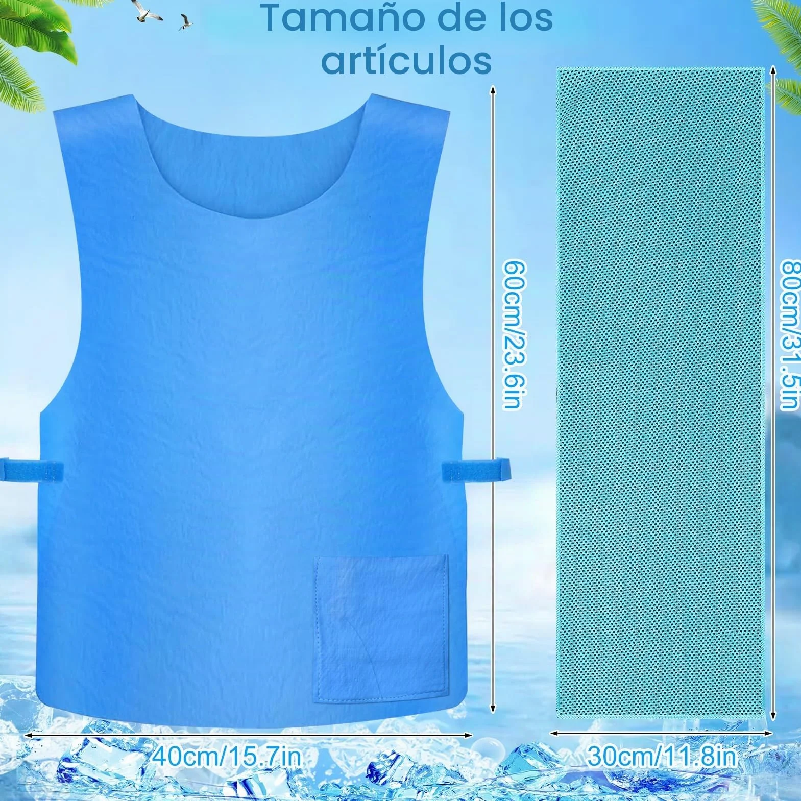 Chaleco Hielo Refrescante Enfriamiento Evaporativo para Trabajo al Aire Libre