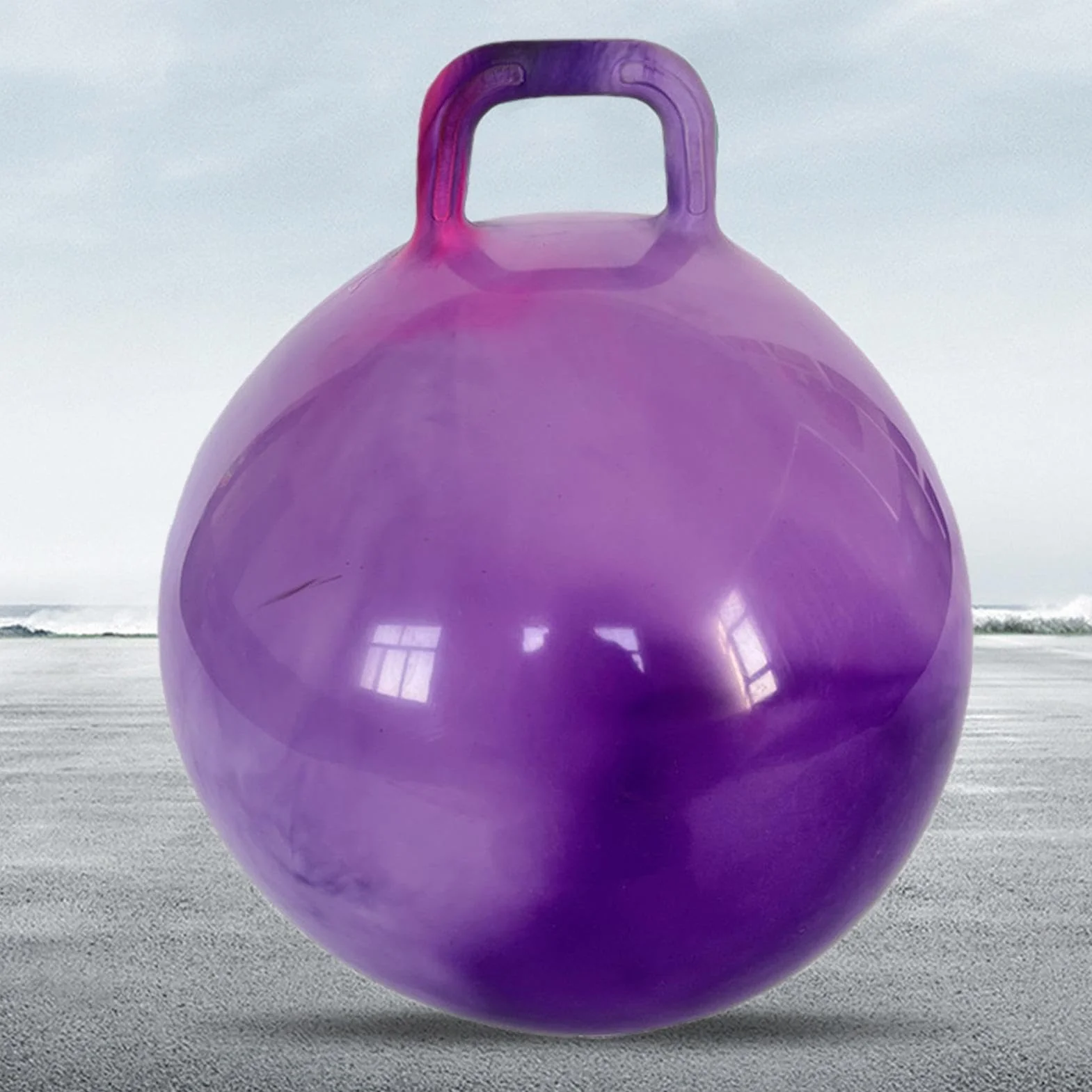 Pelota De Saltar con Asas Ergonómicas, Pelota De Salto para Niños, Balones Saltadores, Pelotas Hinchable Saltarina, Altura Ajustable, Antideslizante, Jardín Actividades Exterior Juego Ejercicio