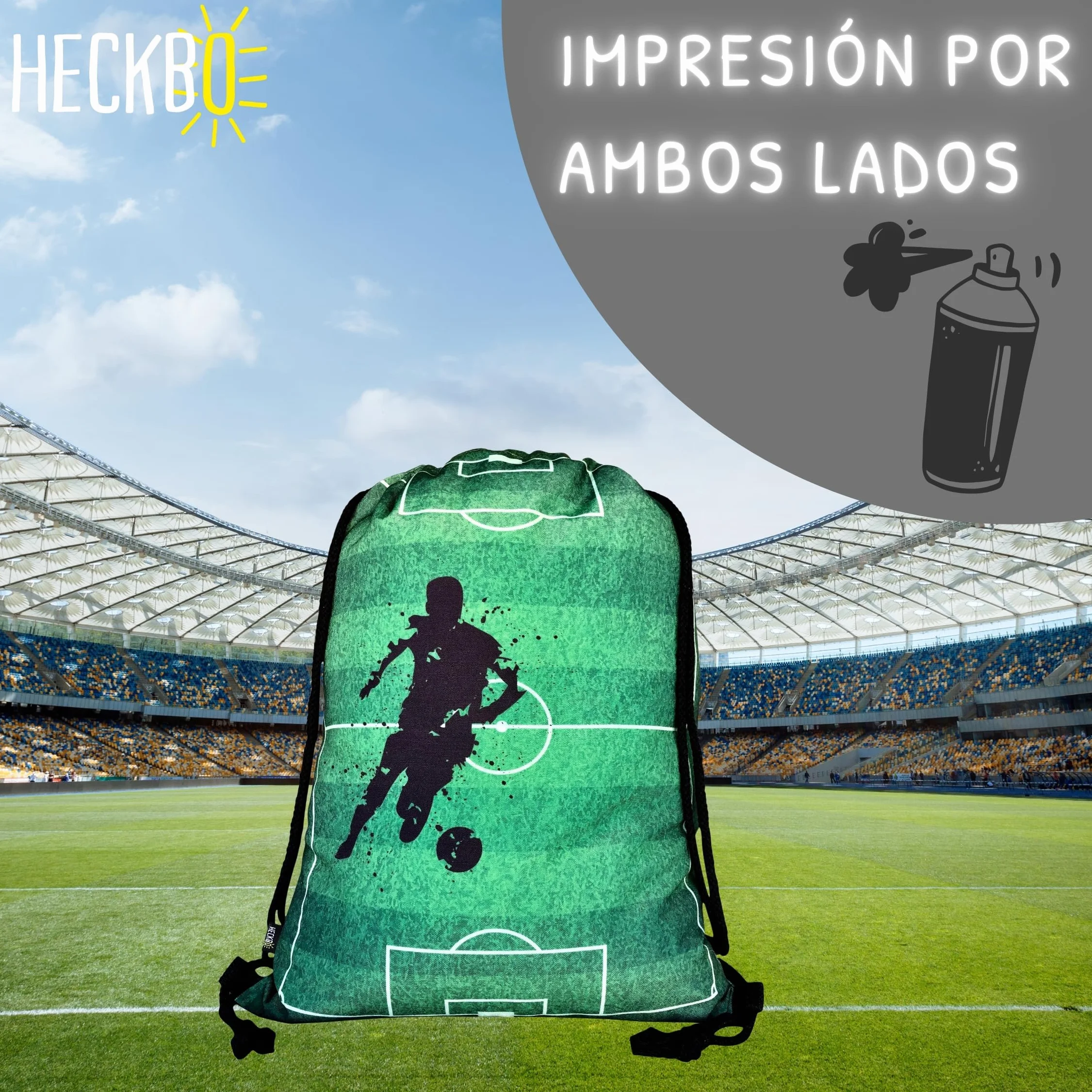 HECKBO bolsa de gimnasia infantil con cordón ropa deportiva botella para beber