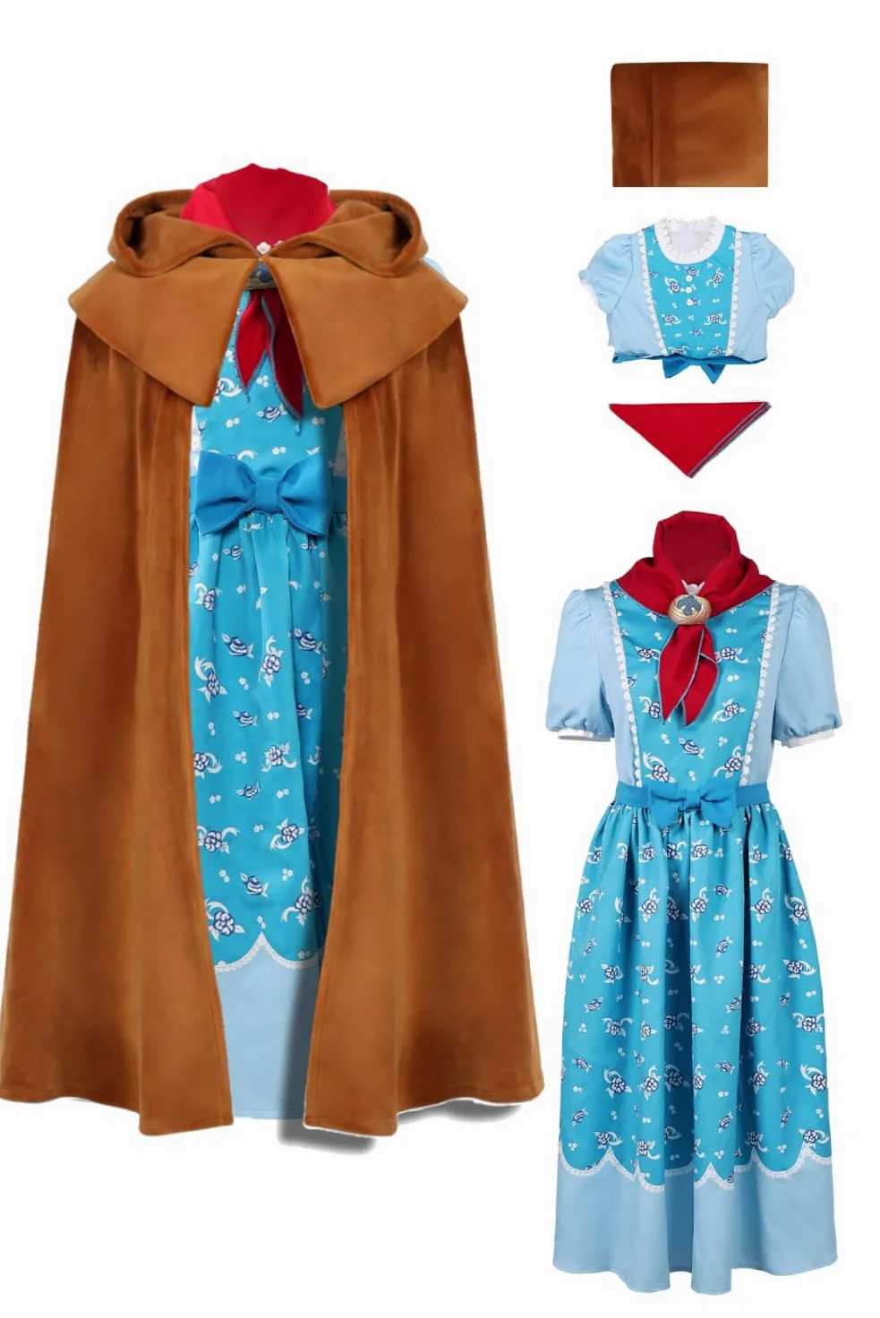 Holly Wheeler Disfraz Holly Azul Vestido Marrón Capa Capucha Strange Disfraz Carnaval Halloween