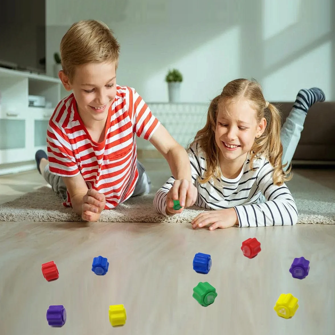 Juego Tradicional Coreano Gonggi, de Guijarros de Piedra y Calamar para Entrenamiento de Coordinación en Niños y Adultos (5Pcs+1Base)