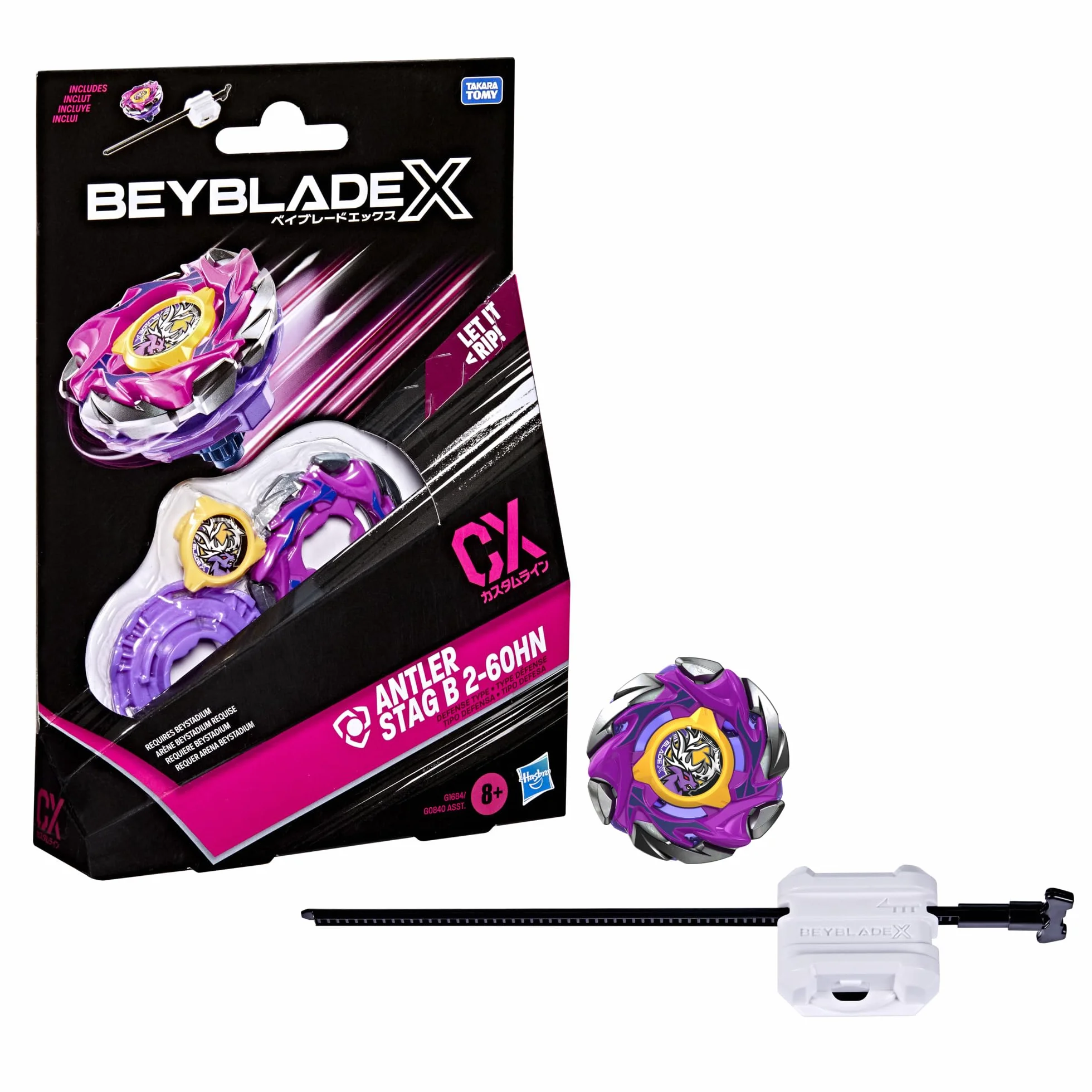Beyblade X, Antler Stag B 2-60HN CX, Kit Inicial con Top y Lanzador