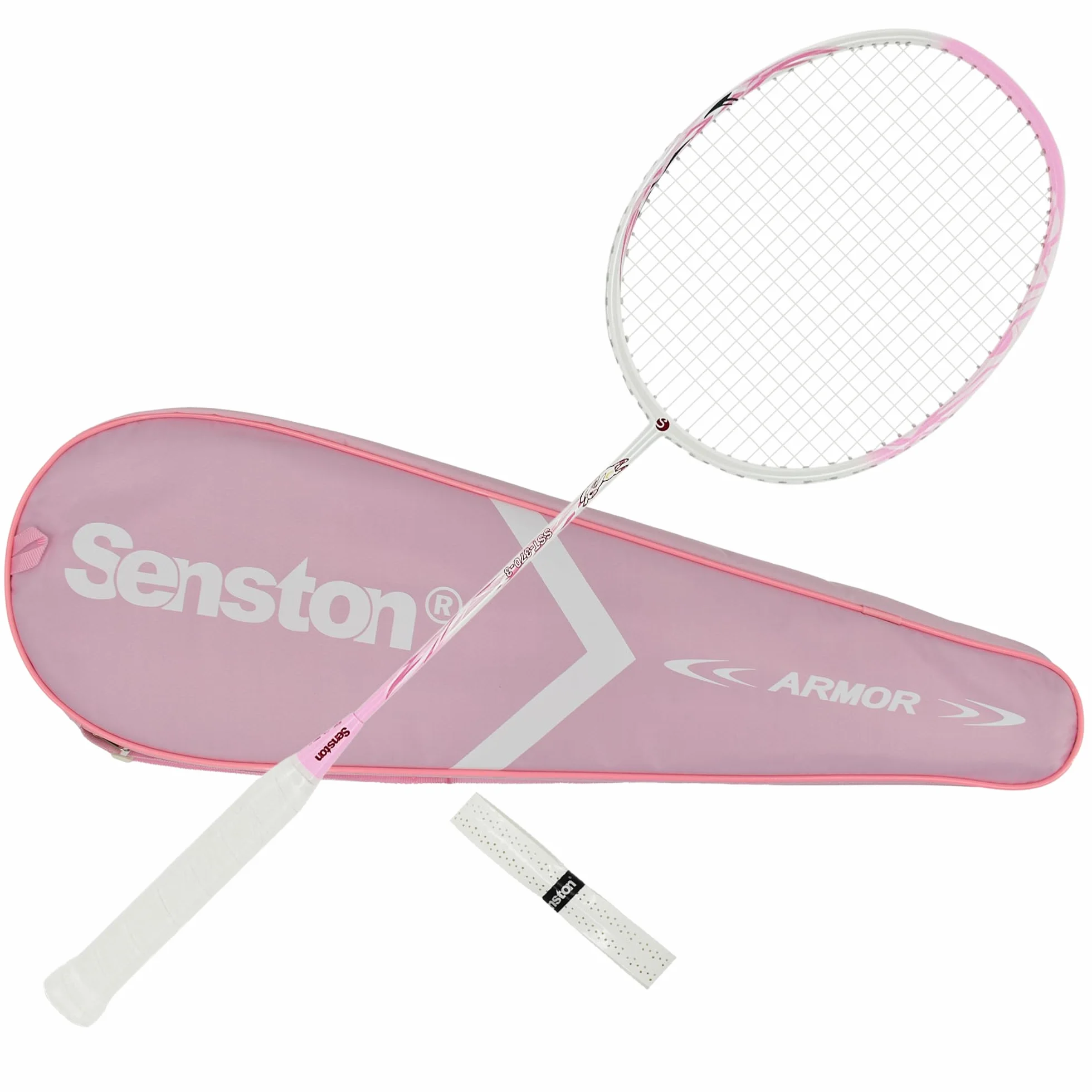 Senston Raqueta de bádminton Ligera 100% Carbono con Agarre y Bolsa